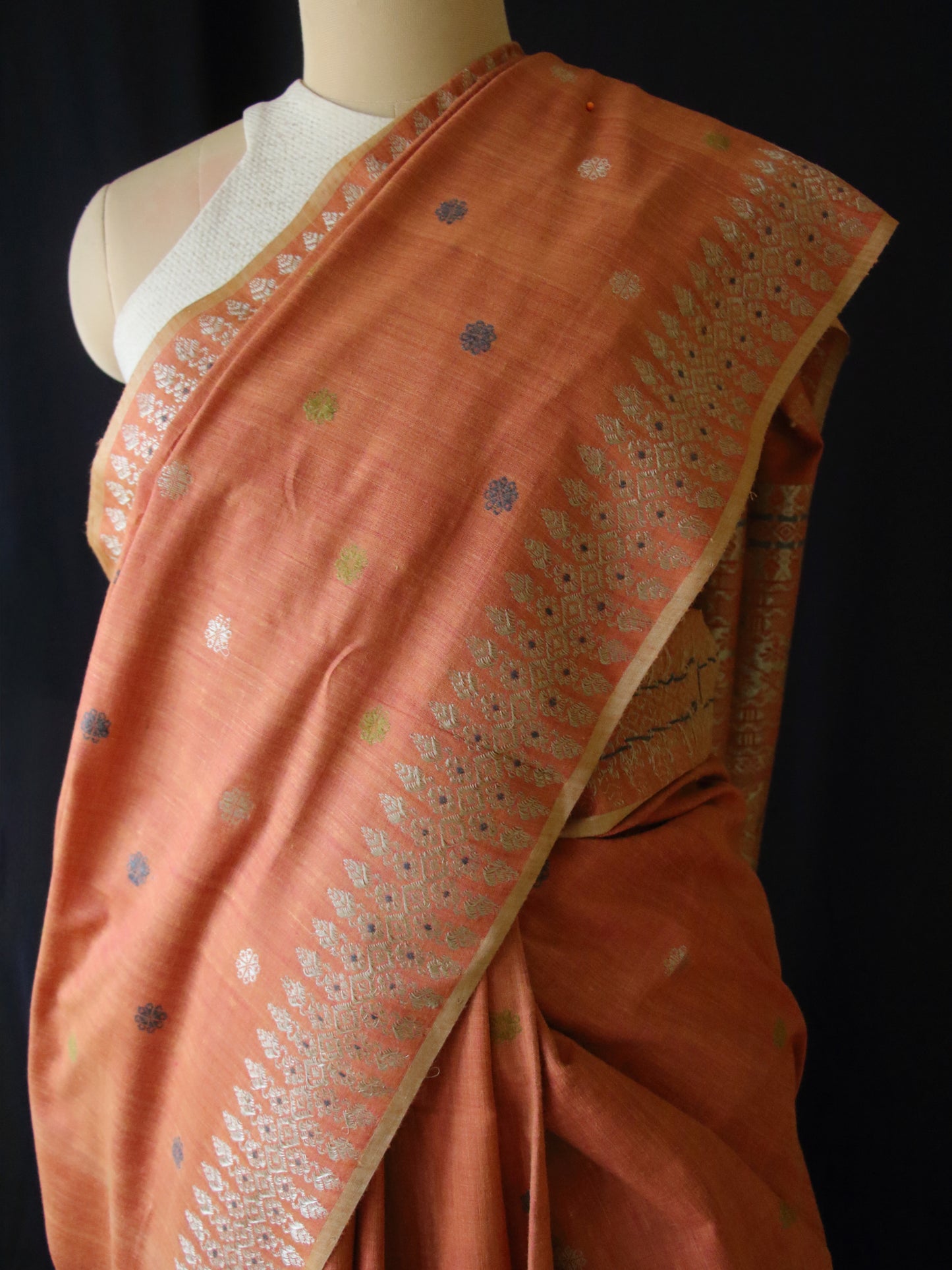 Natural Dyed Handloom Eri Silk  Sari from Assam ,