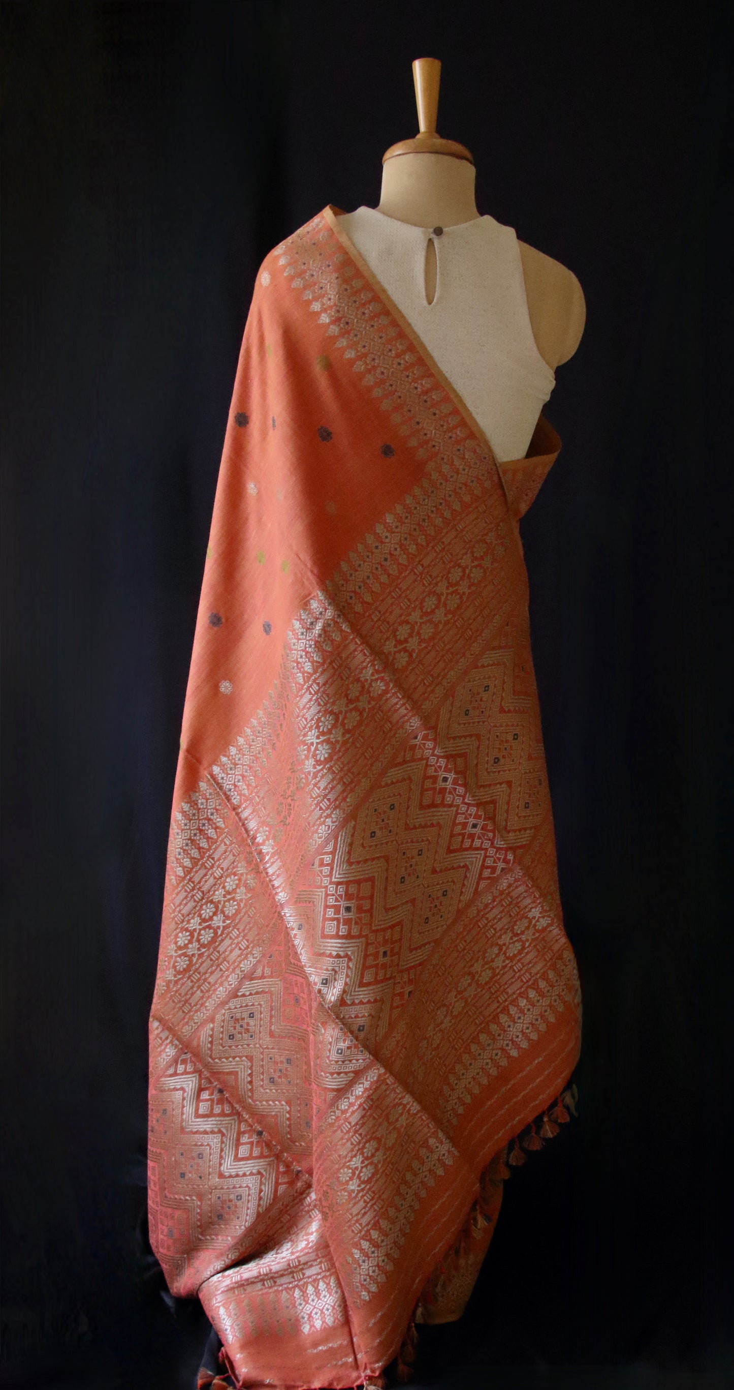 Natural Dyed Handloom Eri Silk  Sari from Assam ,