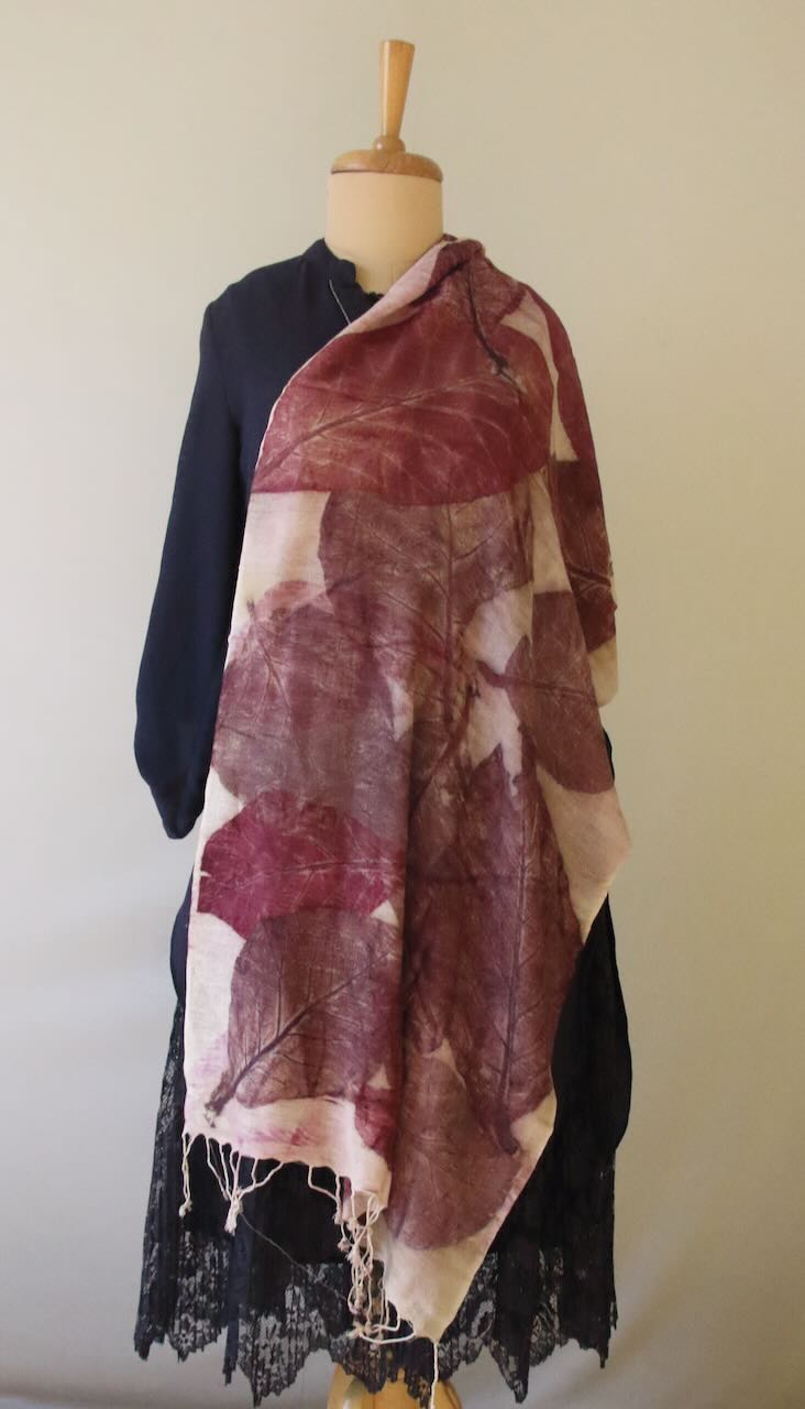 Eco Printed Handwoven Eri Silk Scarf  / Muffler from Assam