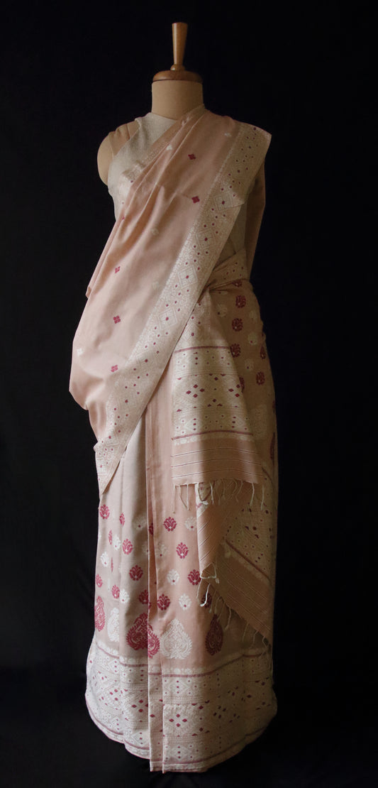 Natural Dyed  Eri Silk  Mekhela Chador Set from Assam