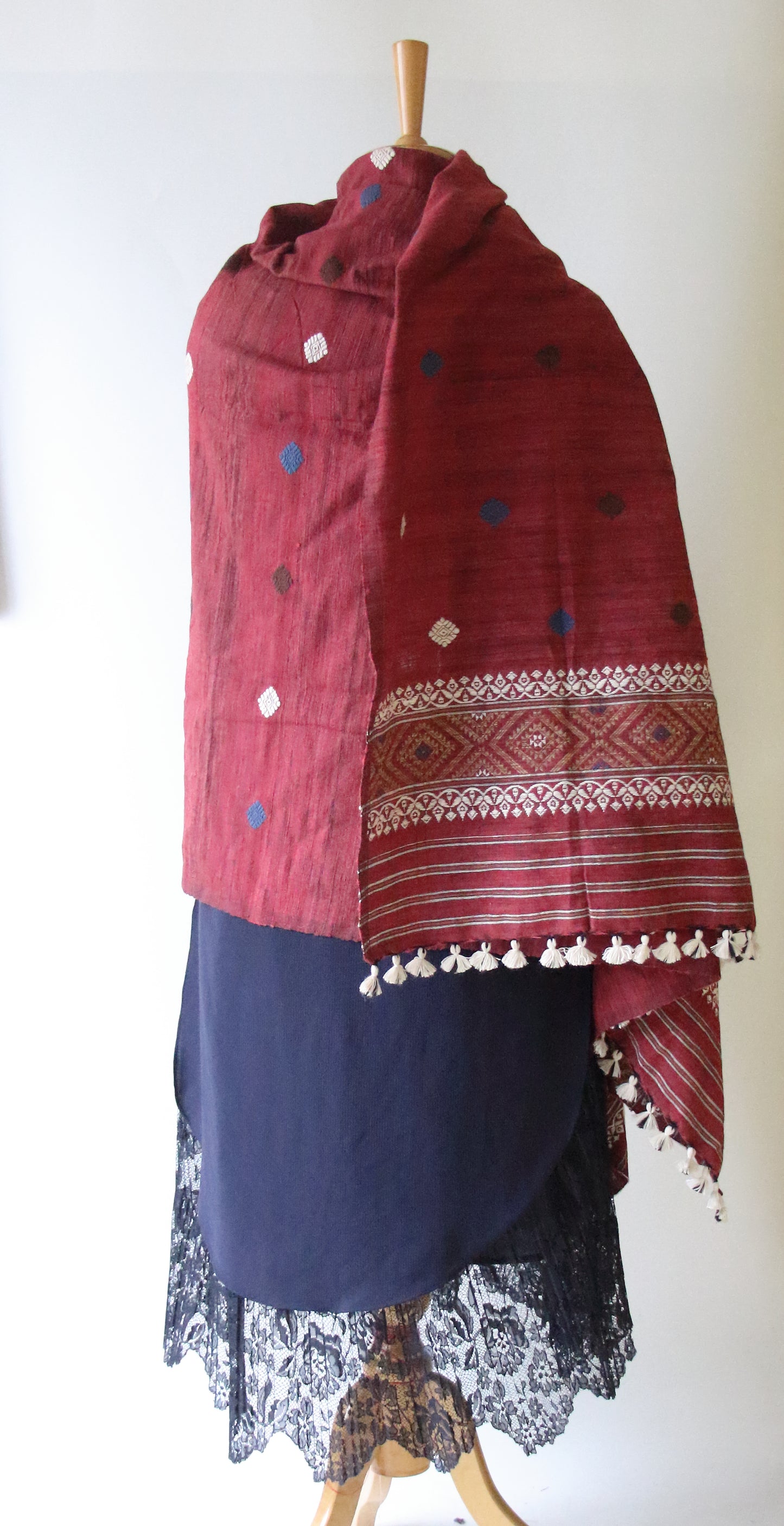 Handwoven Natural Dyed Hand Spun Eri Silk Shawl From Assam