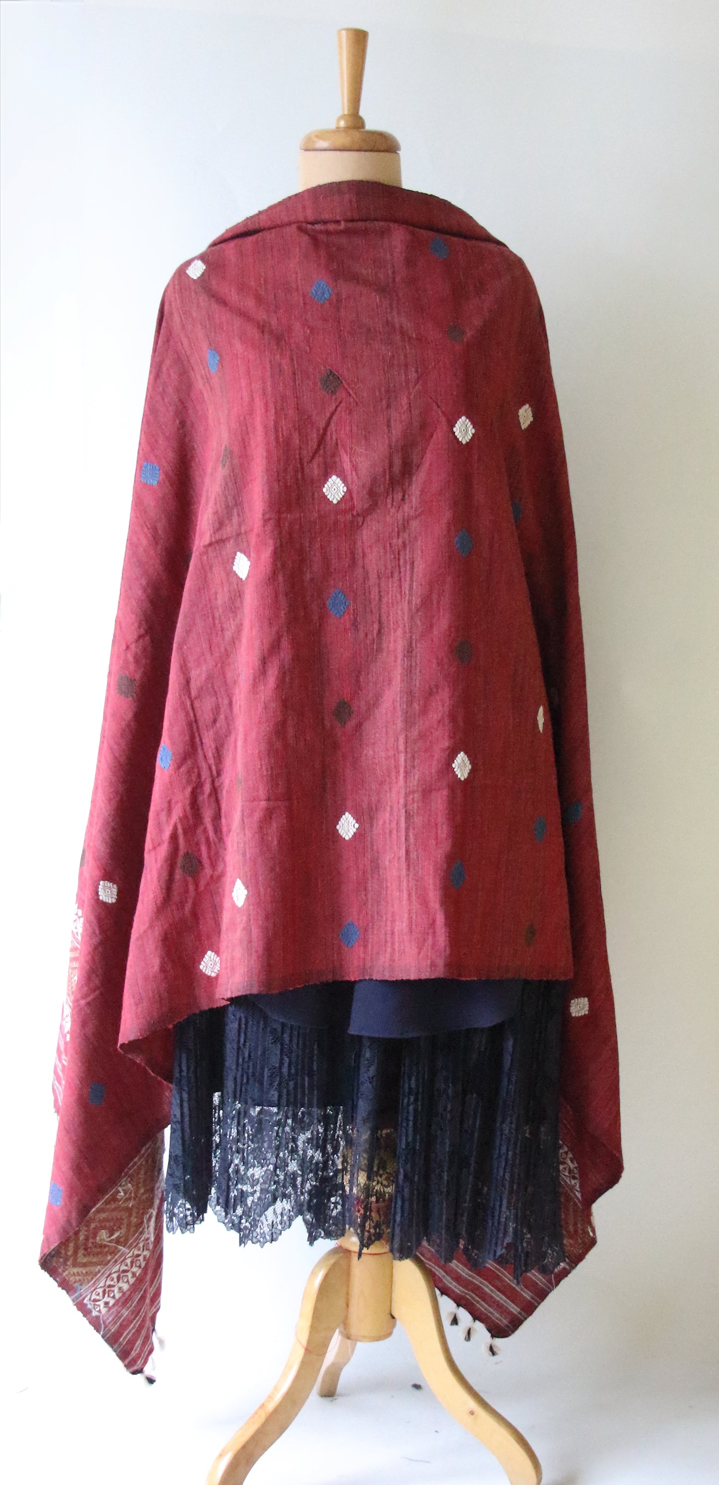 Handwoven Natural Dyed Hand Spun Eri Silk Shawl From Assam