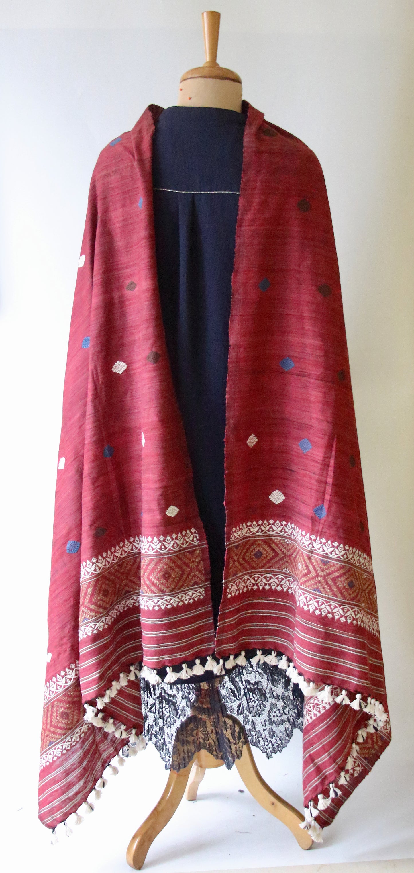 Handwoven Natural Dyed Hand Spun Eri Silk Shawl From Assam