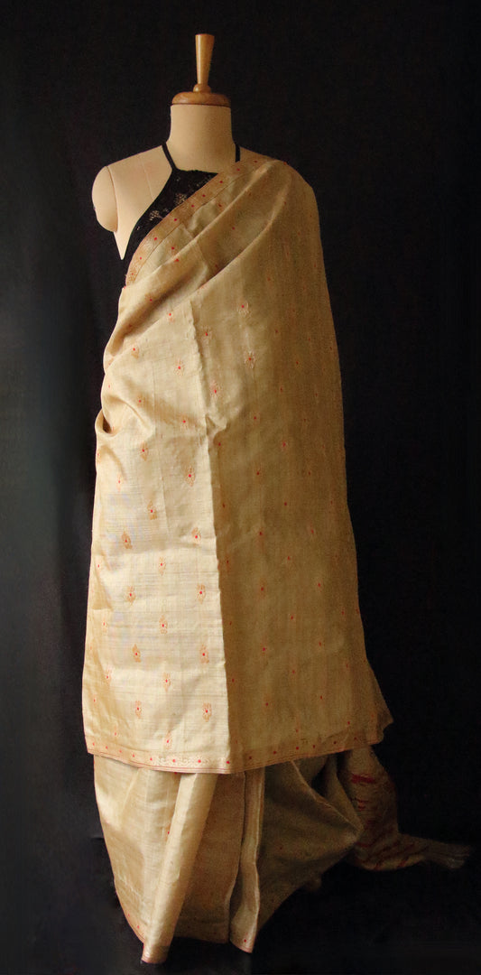 Handloom Traditional Design Muga Silk Saree from Assam