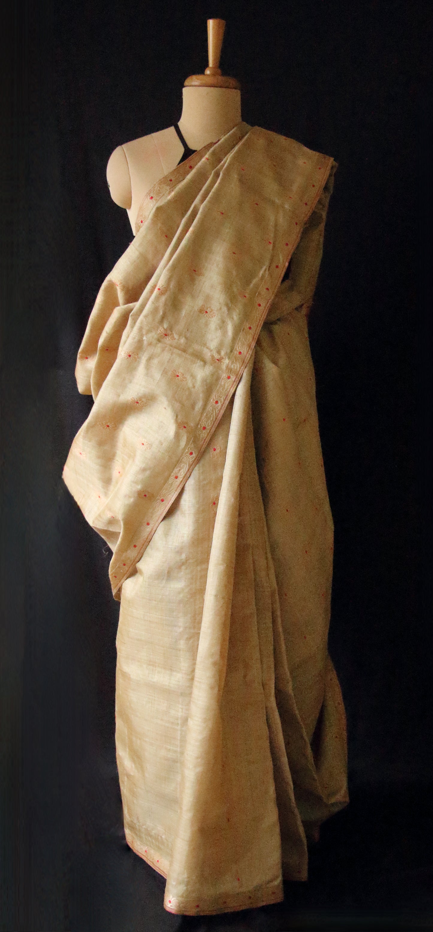 Handloom Traditional Design Muga Silk Saree from Assam