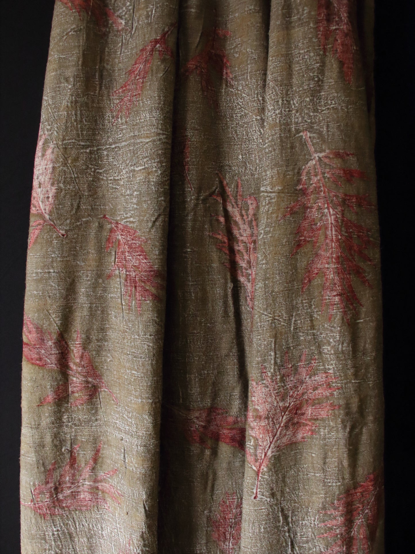 Eco Printed Handwoven Eri Silk Fabric - 40" Width from Assam