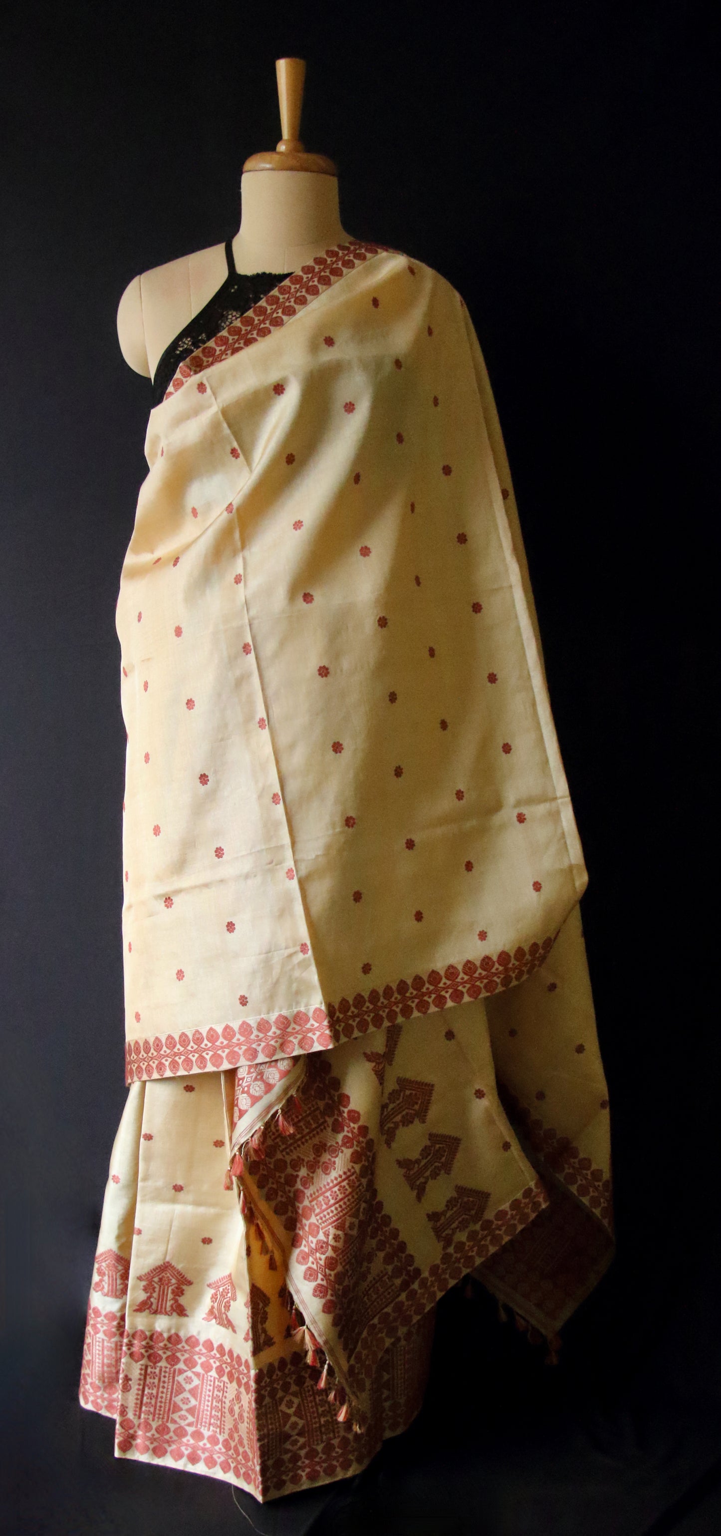 Tassar Silk Handloom Mekhla Chador Set from Assam