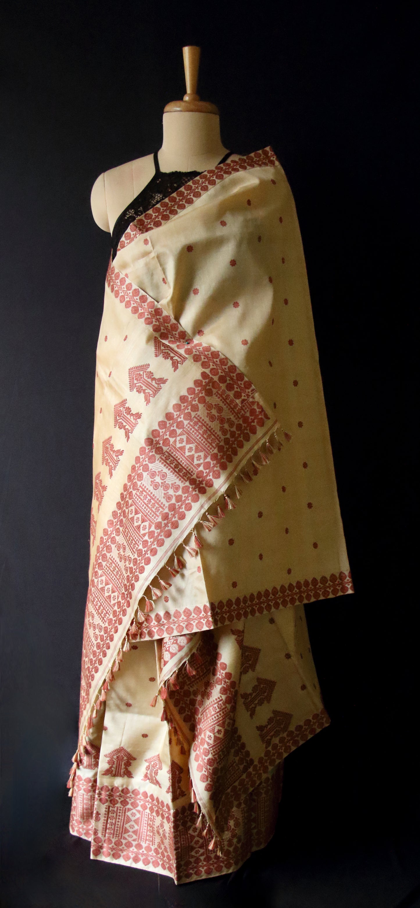 Tassar Silk Handloom Mekhla Chador Set from Assam