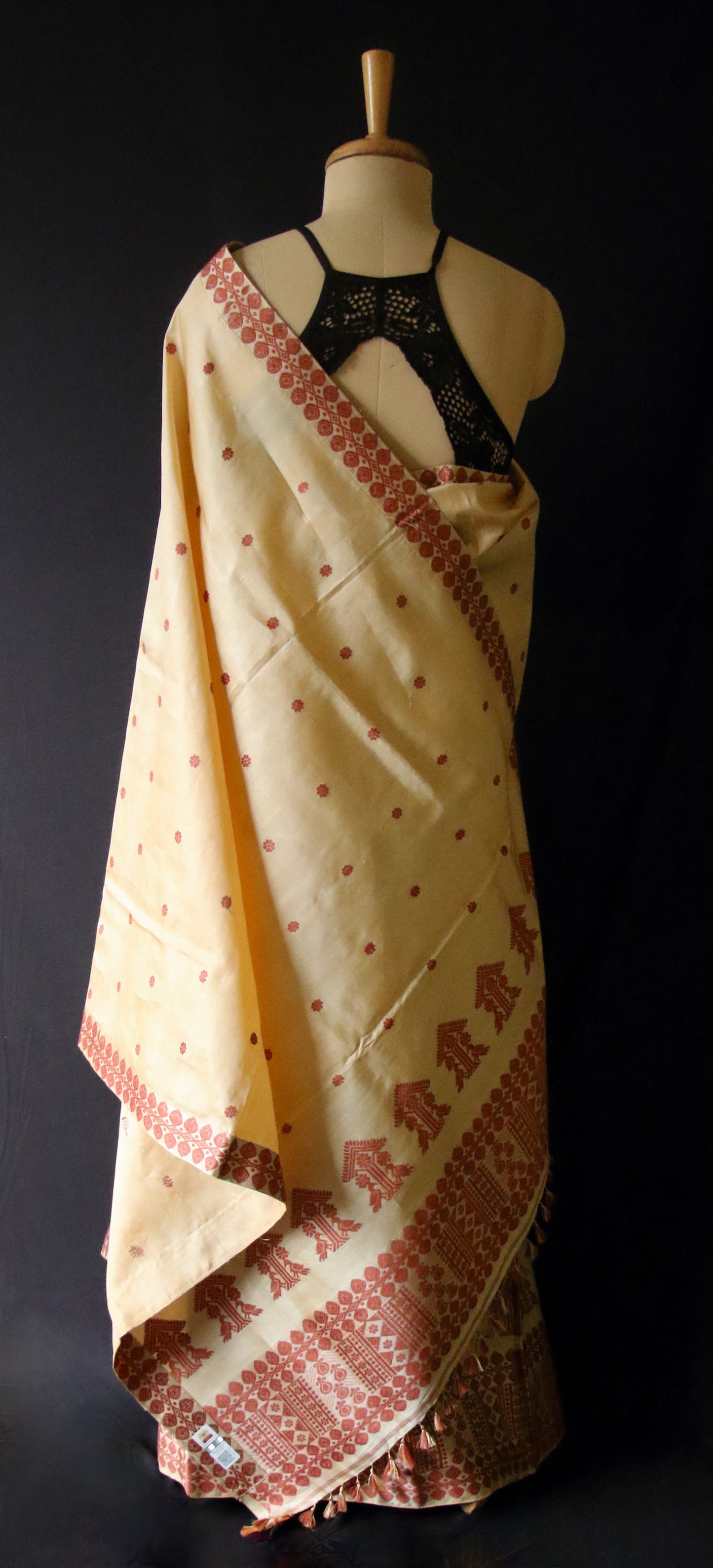 Tassar Silk Handloom Mekhla Chador Set from Assam