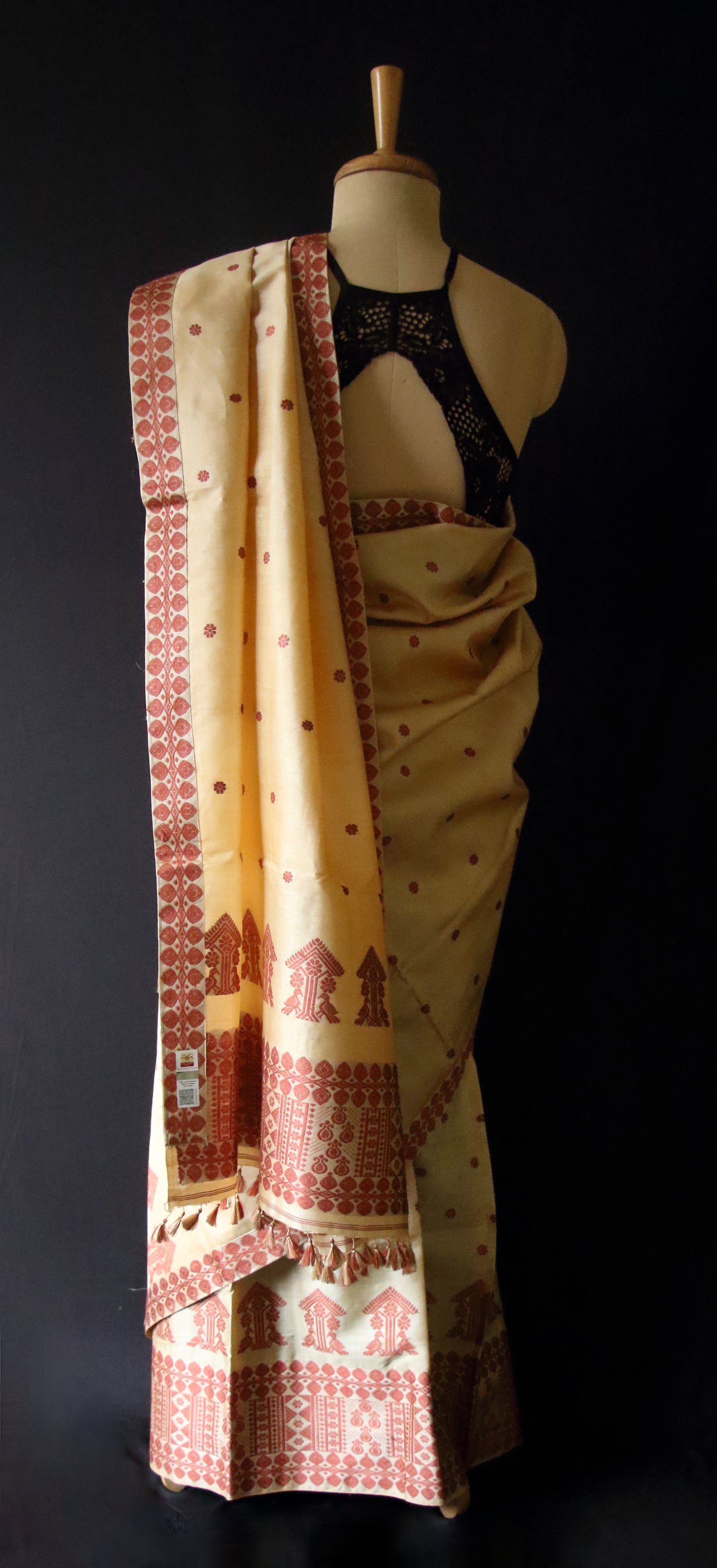 Tassar Silk Handloom Mekhla Chador Set from Assam