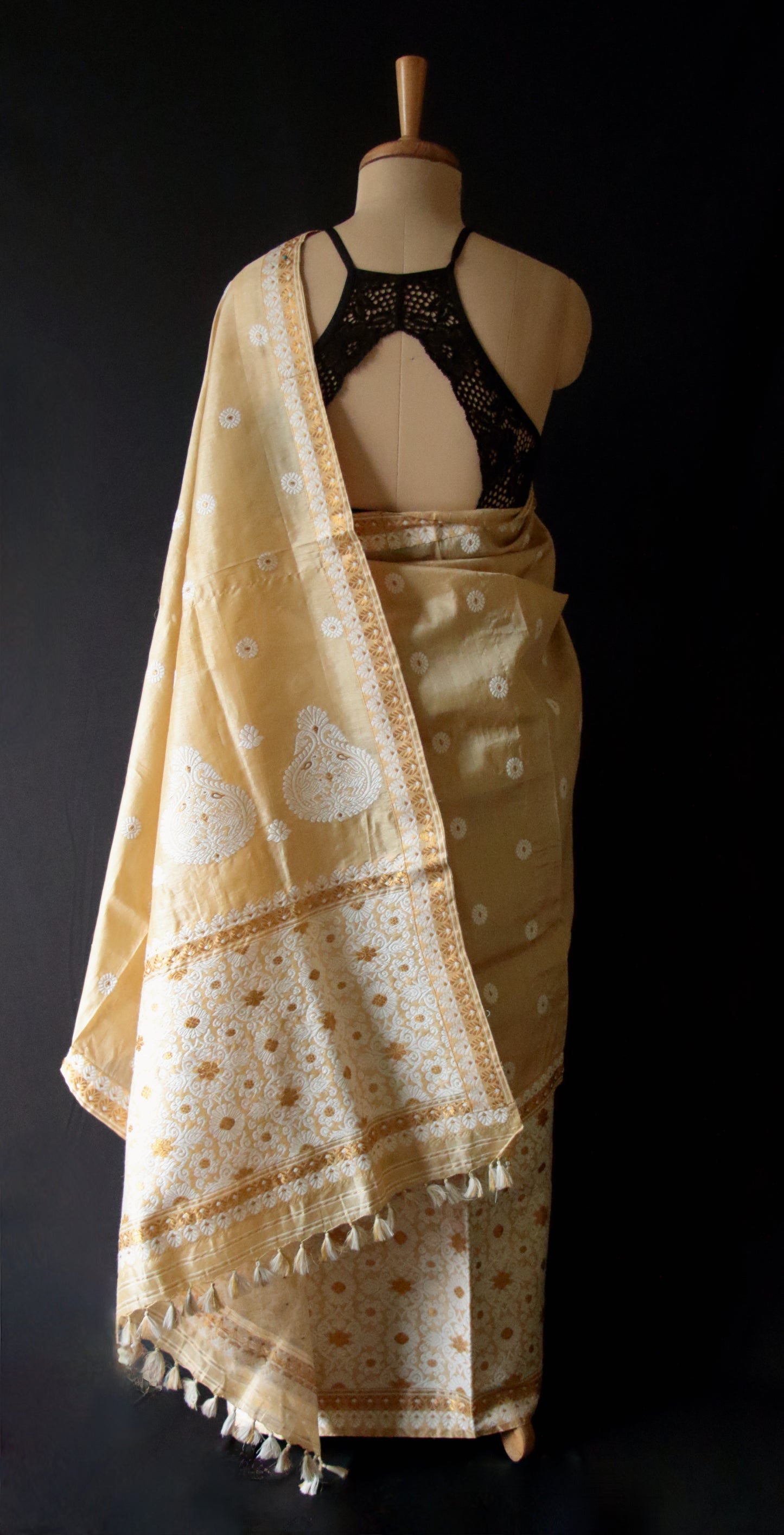 Tassar Silk  Mekhla Chador Set from Assam