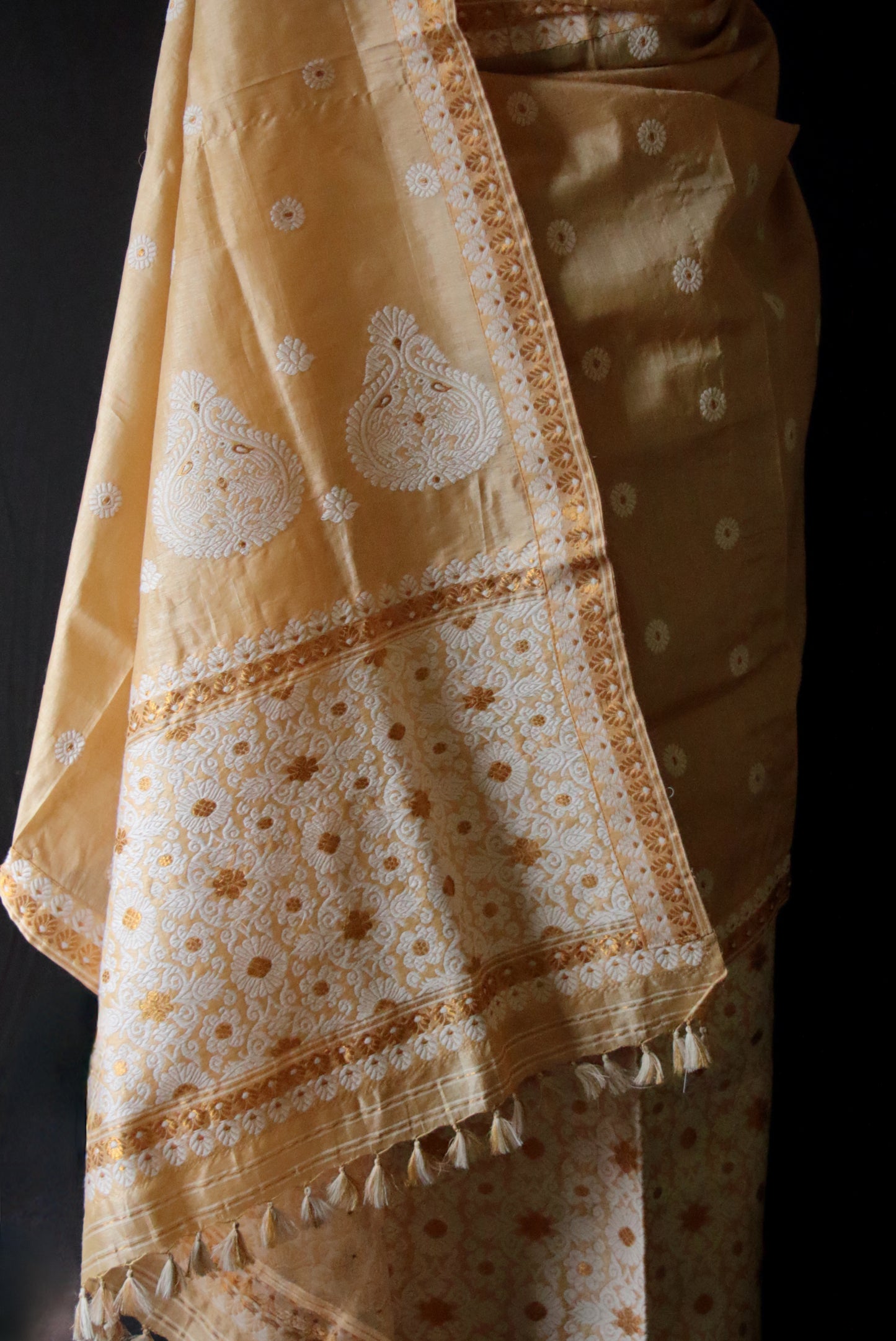 Tassar Silk  Mekhla Chador Set from Assam