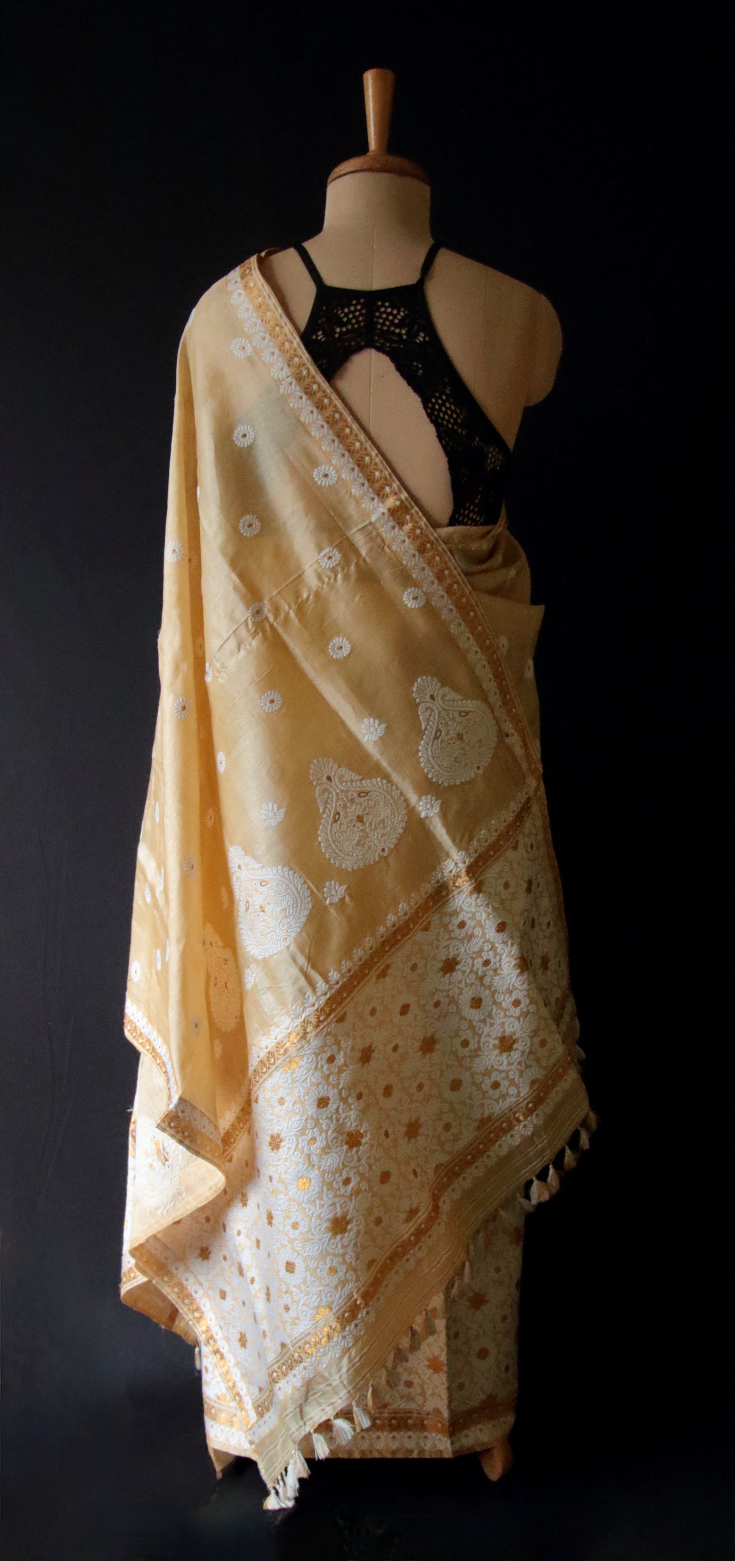 Tassar Silk  Mekhla Chador Set from Assam