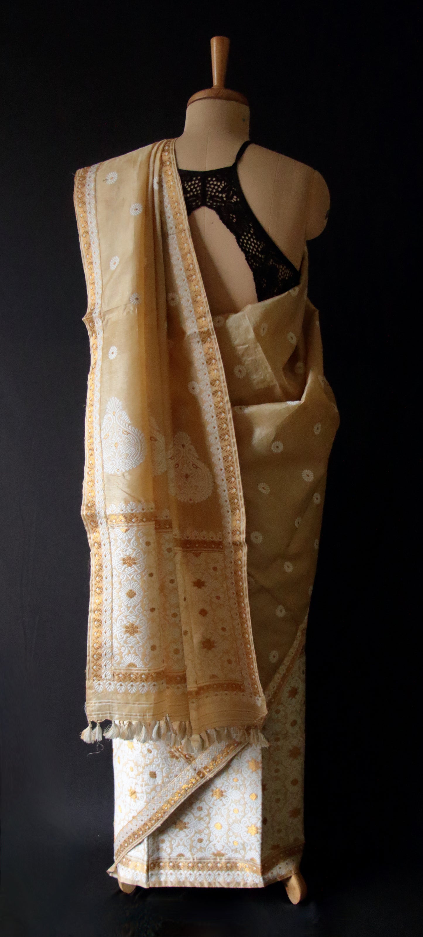 Tassar Silk  Mekhla Chador Set from Assam