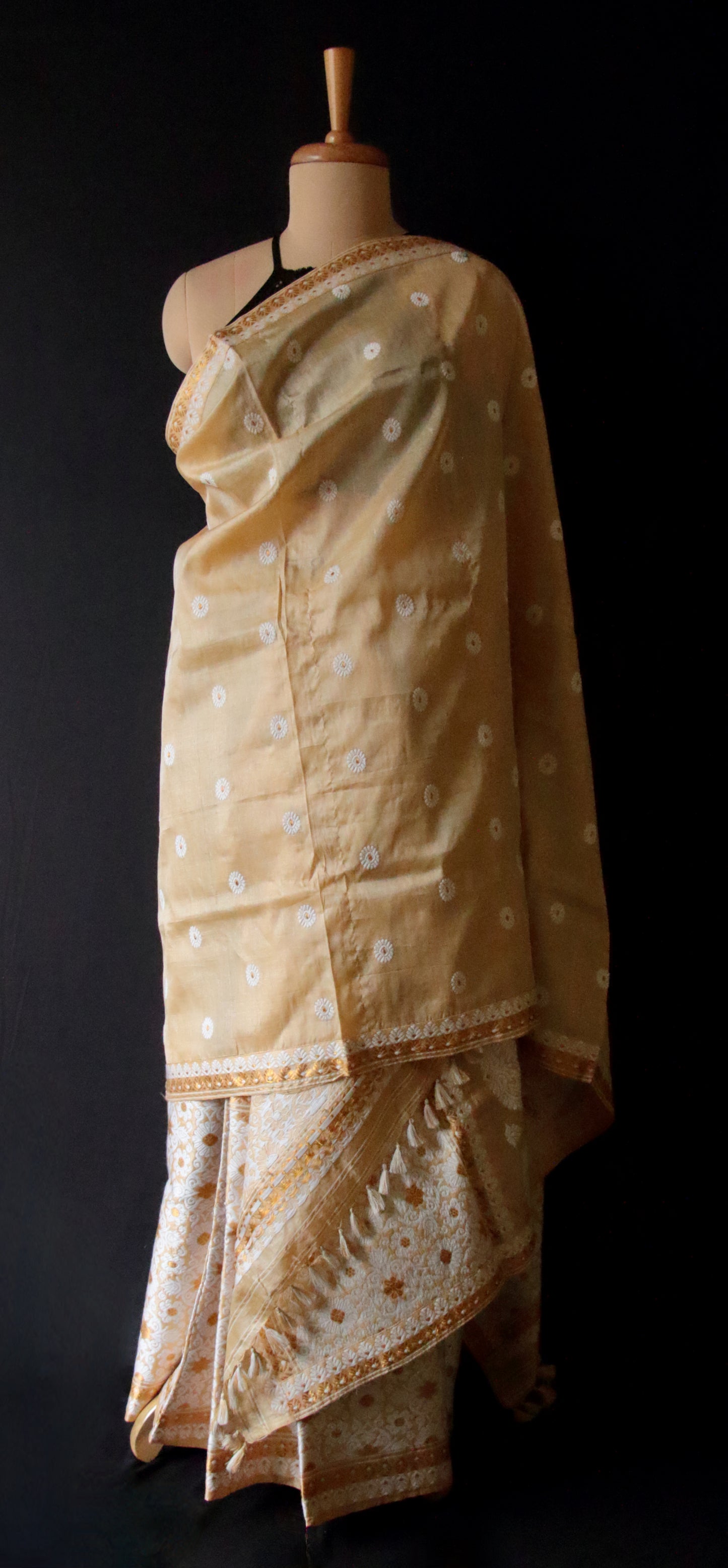 Tassar Silk  Mekhla Chador Set from Assam