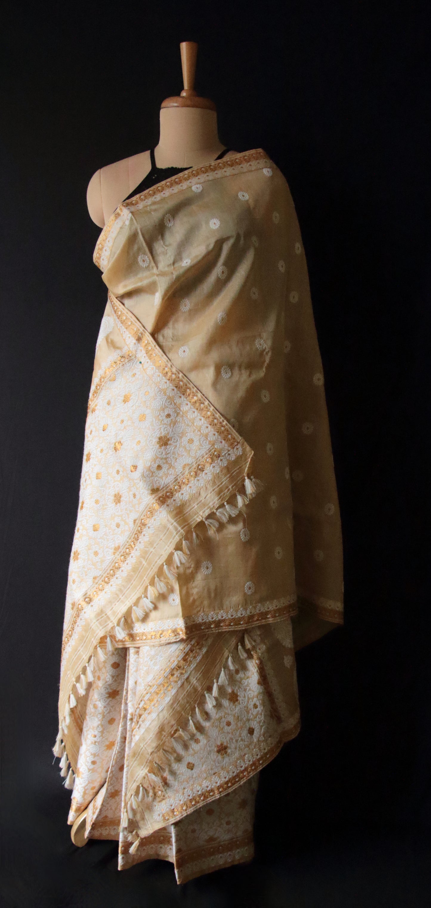 Tassar Silk  Mekhla Chador Set from Assam