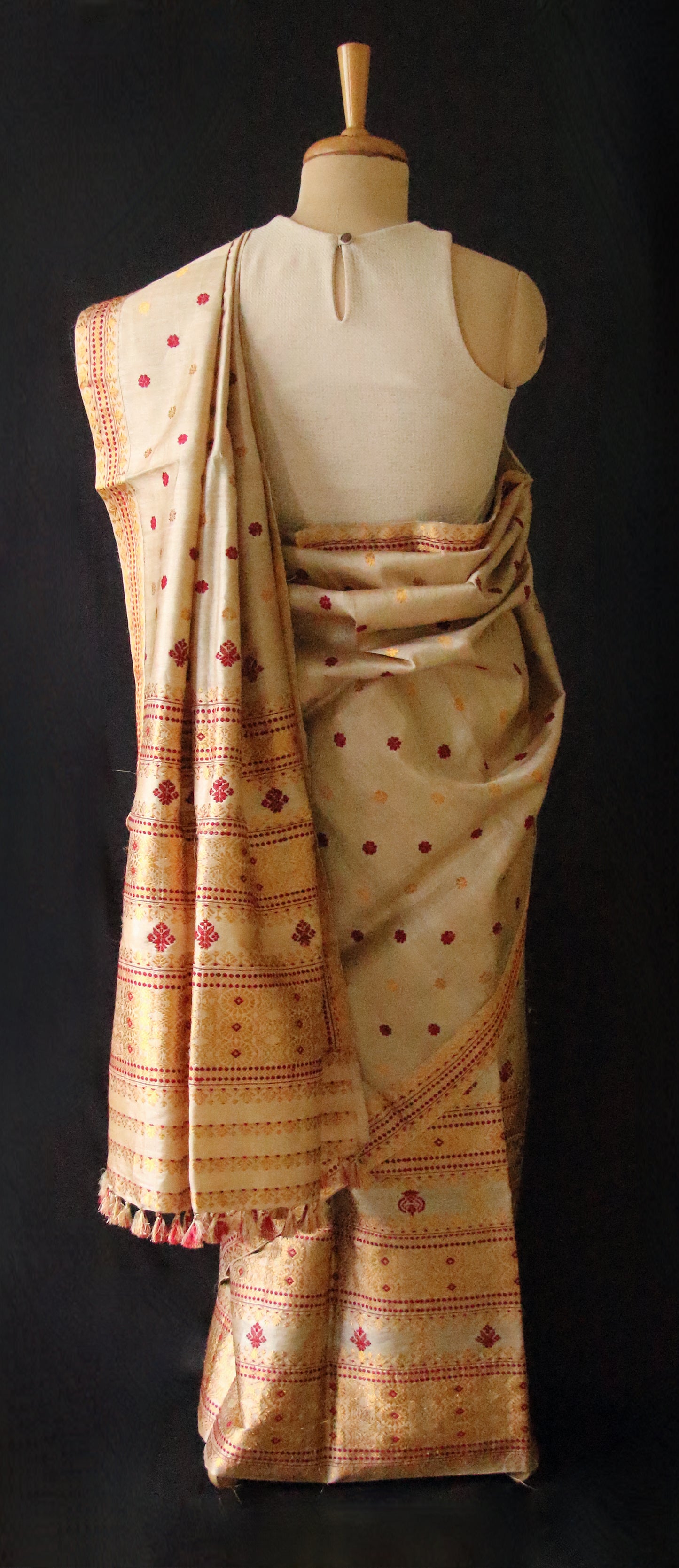 Tassar Silk Handloom Traditional Mekhla Chador Set from Assam