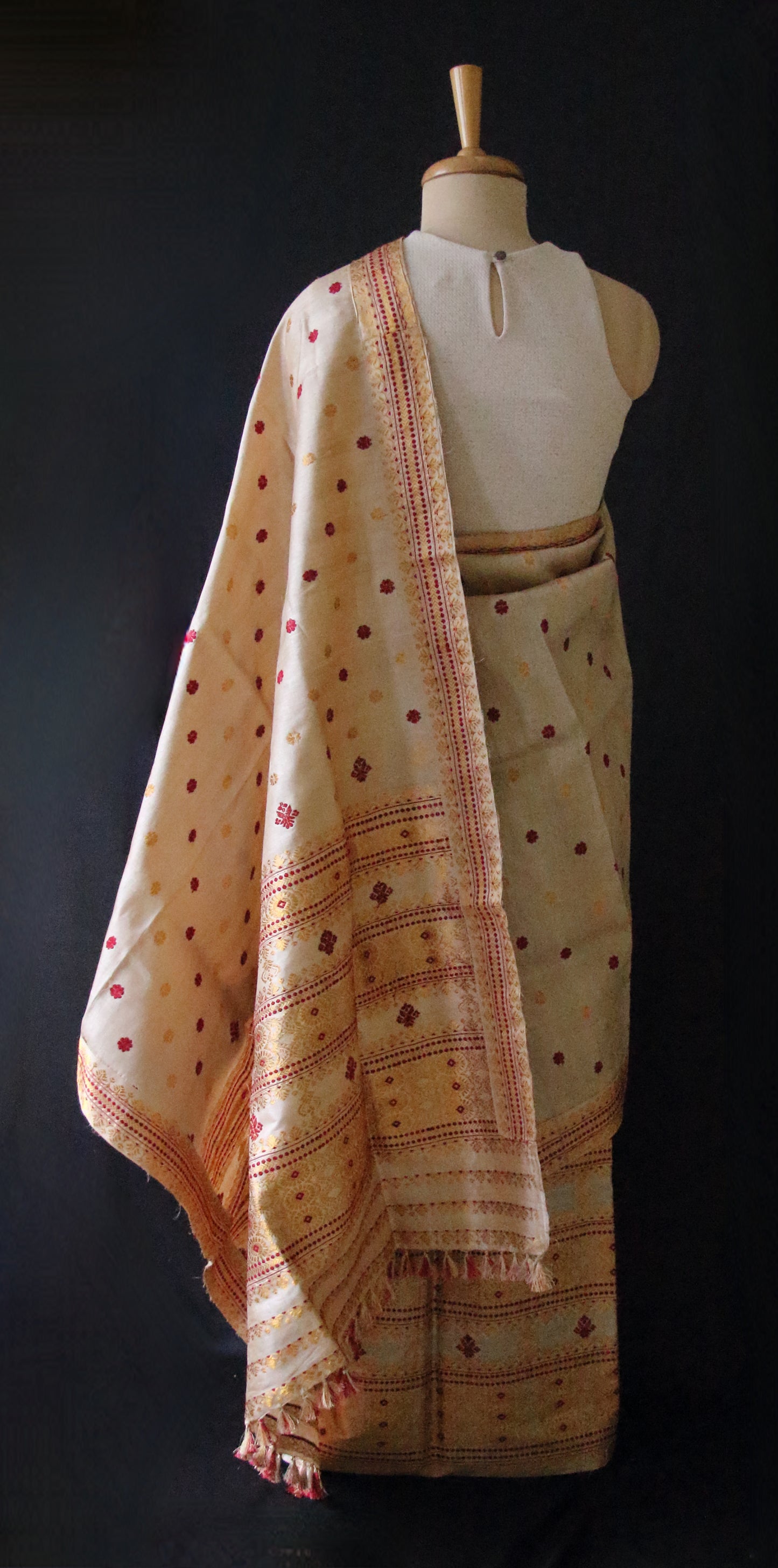 Tassar Silk Handloom Traditional Mekhla Chador Set from Assam