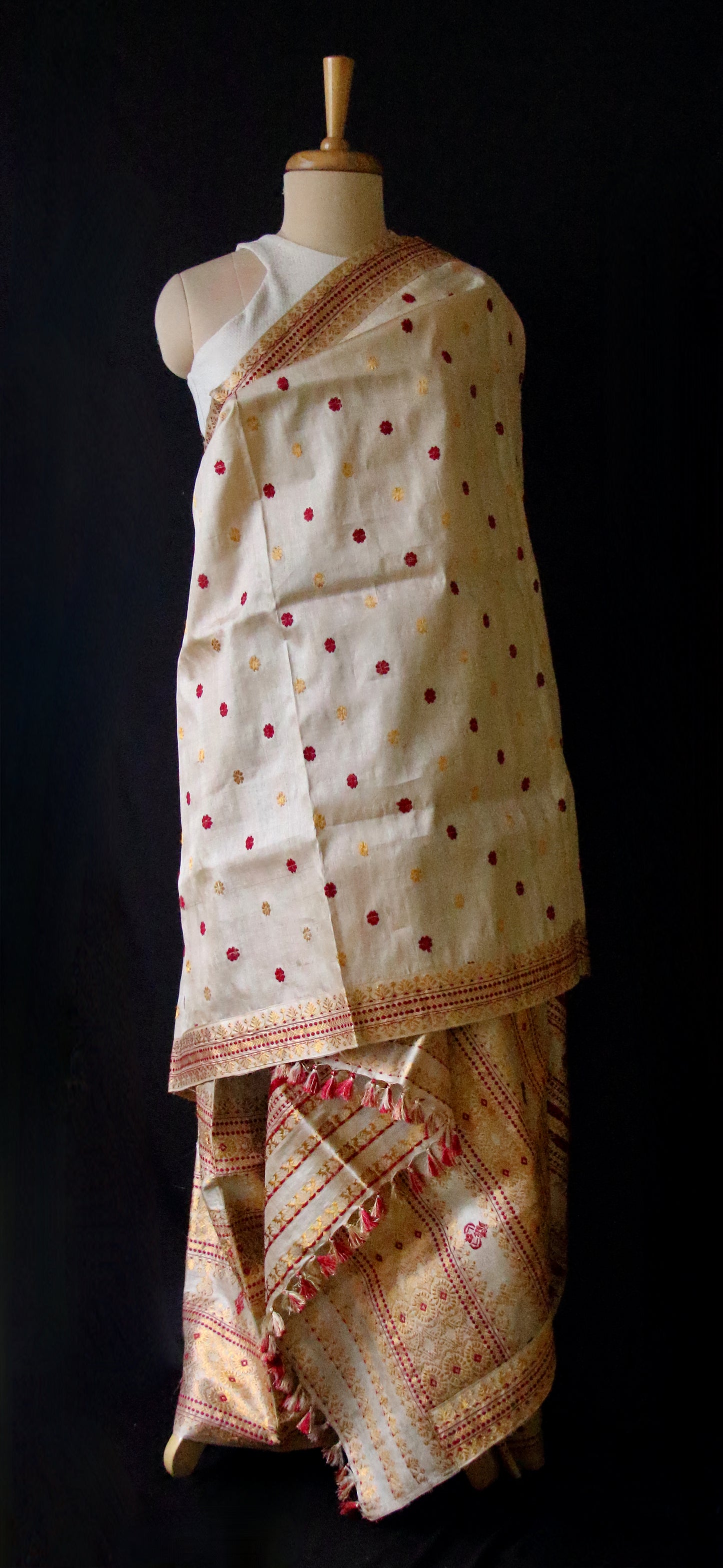 Tassar Silk Handloom Traditional Mekhla Chador Set from Assam