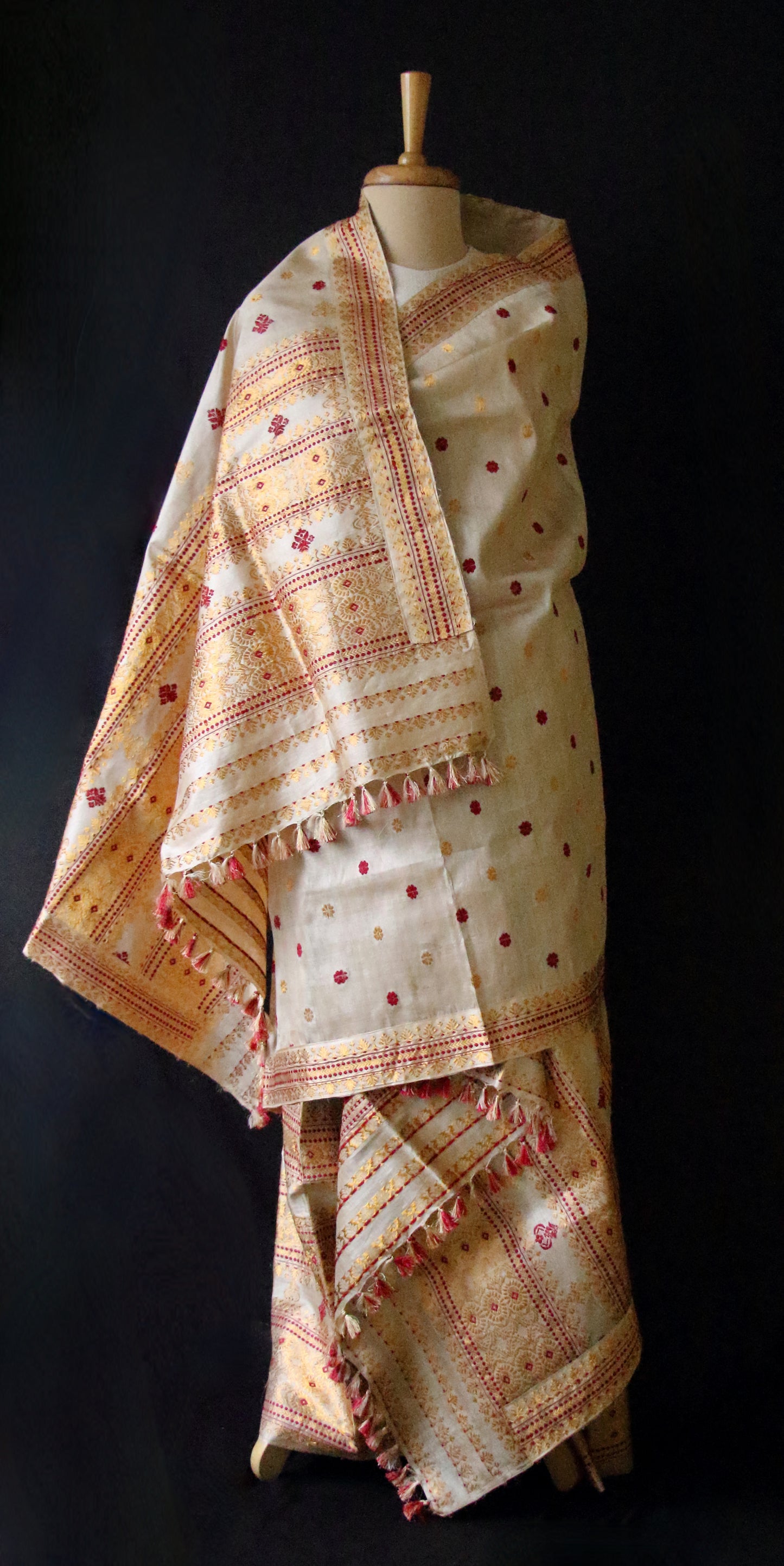 Tassar Silk Handloom Traditional Mekhla Chador Set from Assam