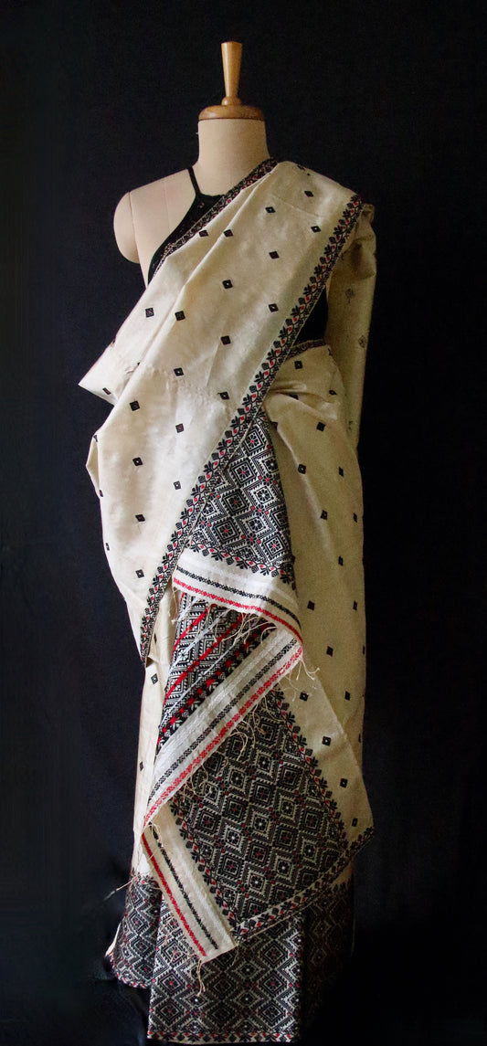 Tassar Silk Handloom Traditional Mekhla Chador Set from Assam
