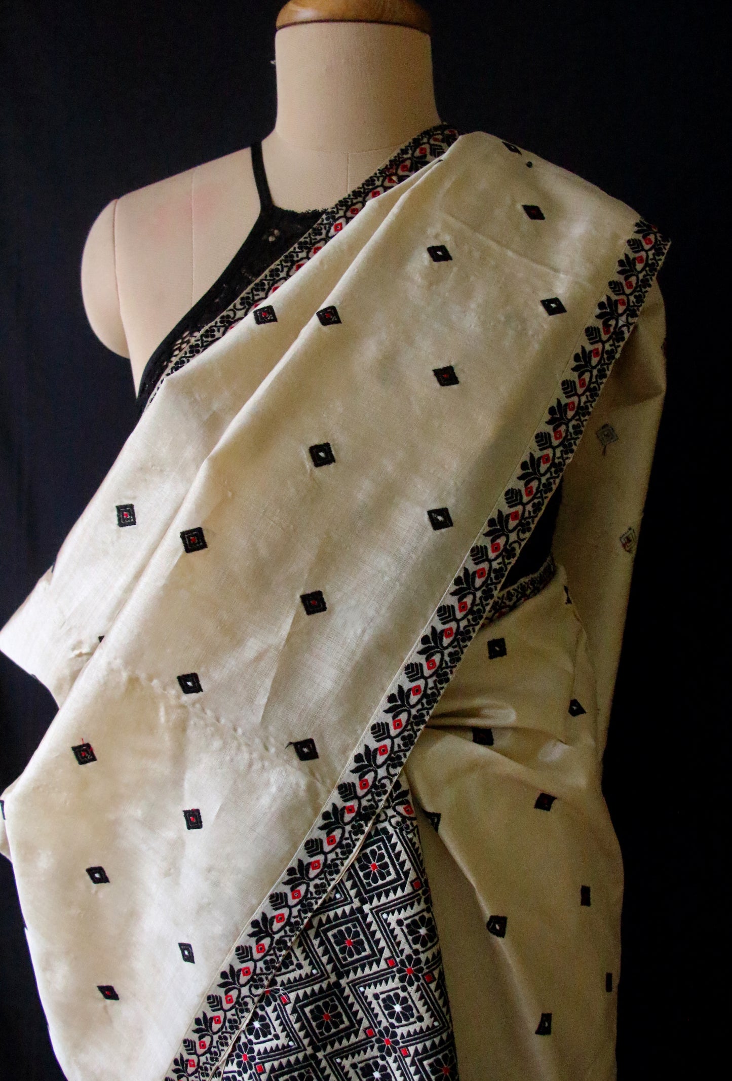 Tassar Silk Handloom Traditional Mekhla Chador Set from Assam