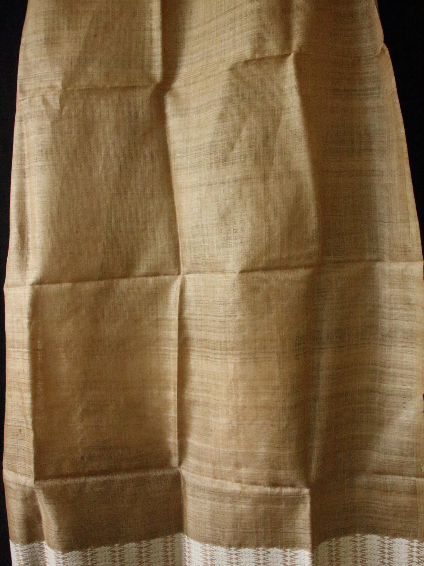 Handloom Muga Silk Scarf / Stole , Natural Eri Silk Motifs from Assam