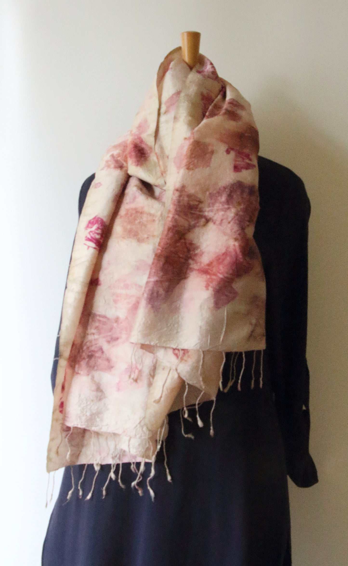 Eco Printed Handwoven Mulberry Silk Scarf / Stole