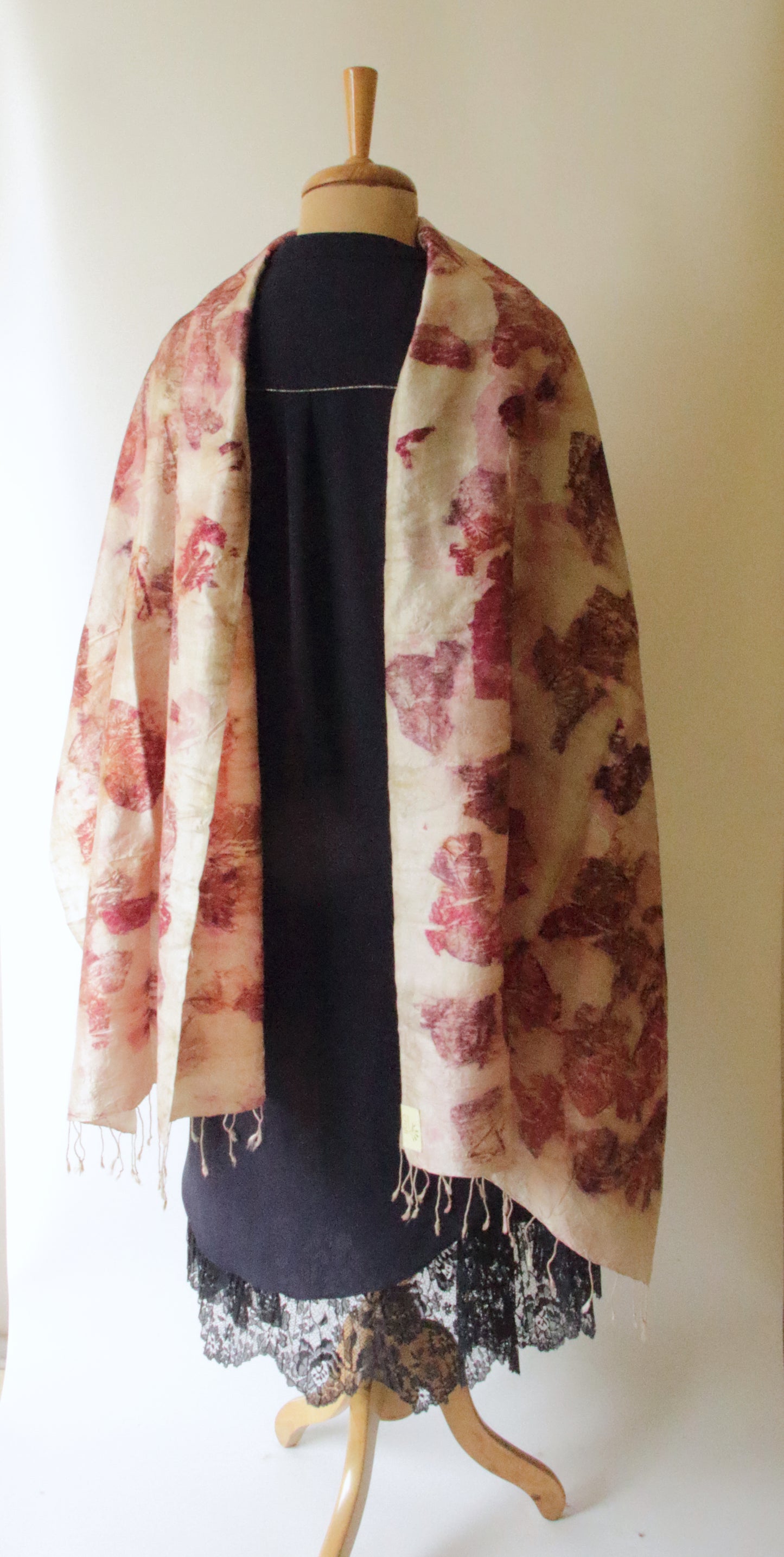 Eco Printed Handwoven Mulberry Silk Scarf / Stole