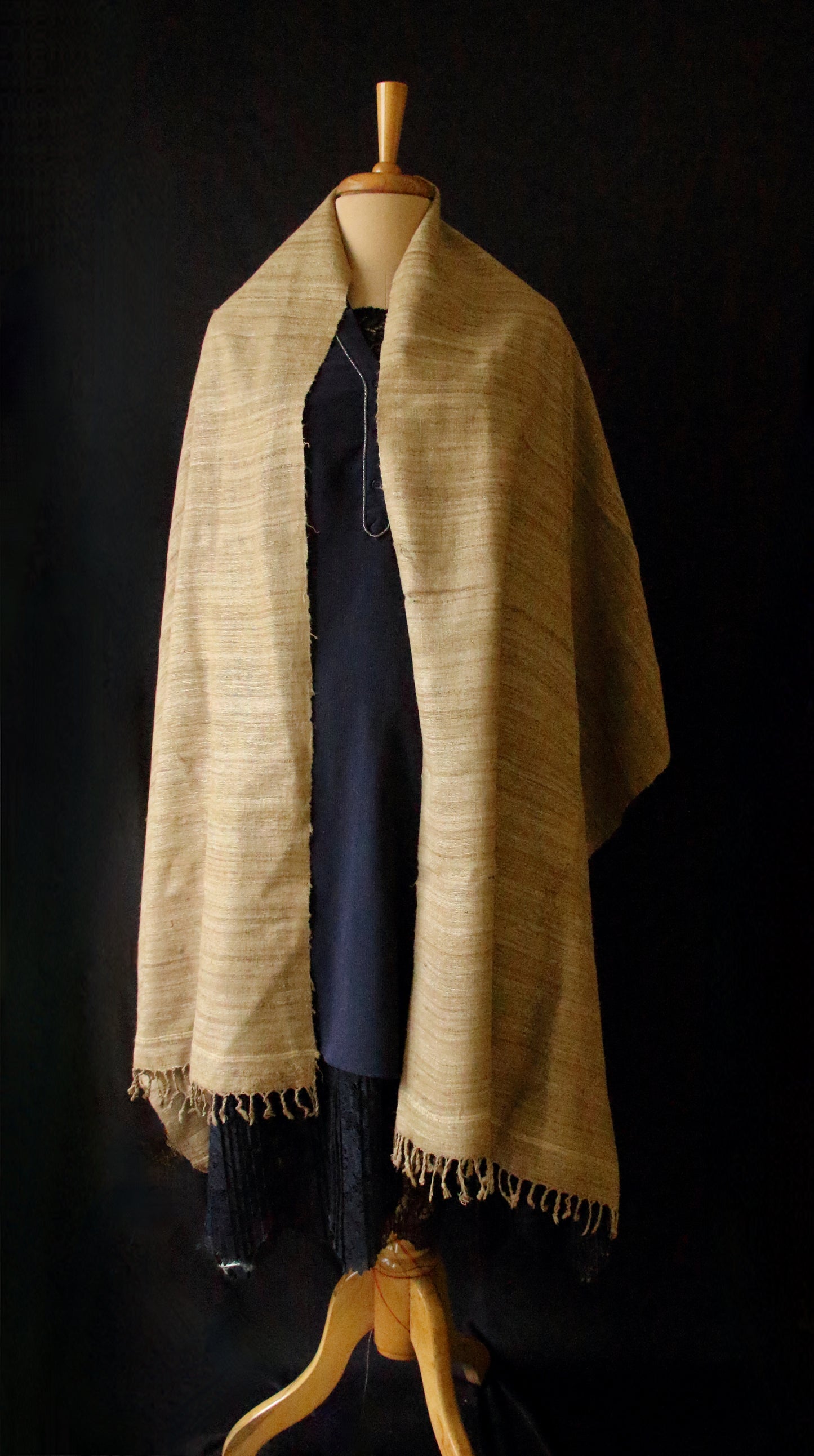 Handwoven  Muga Ghicha Silk Shawl from Assam