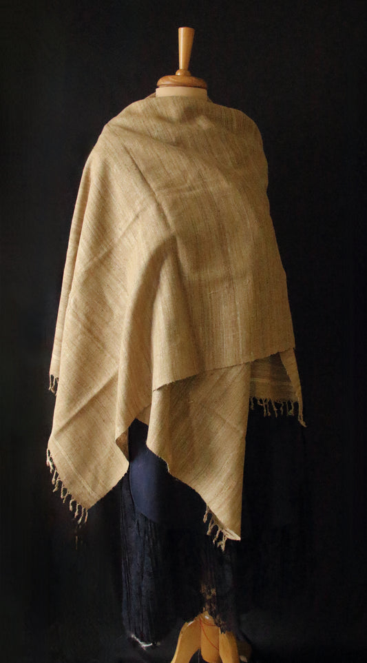 Handwoven  Muga Ghicha Silk Shawl from Assam
