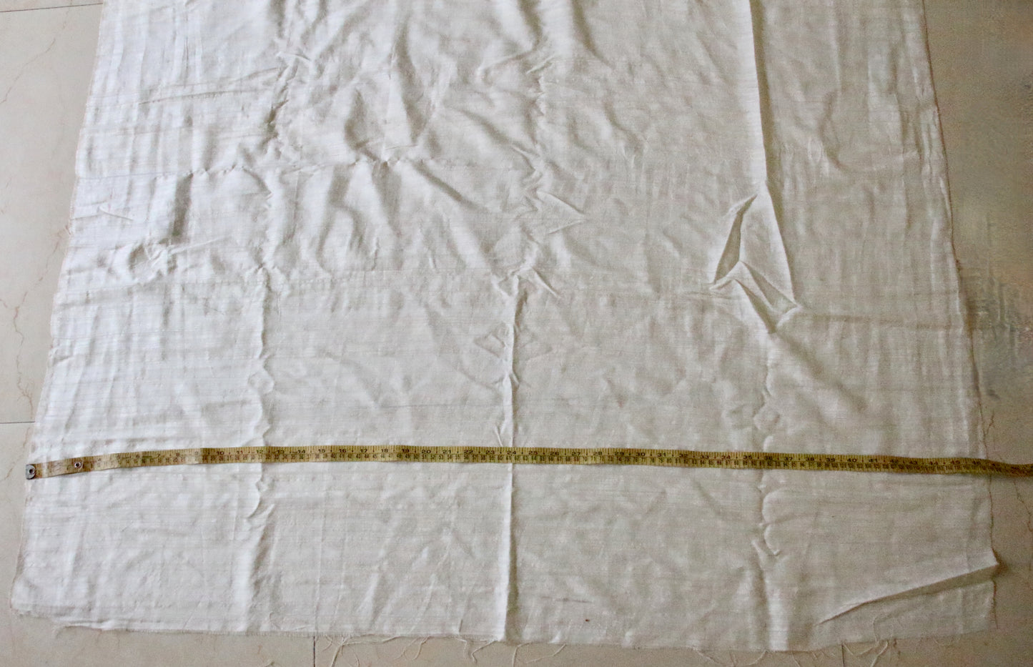 Handloom Mulberry Matka Silk in Natural off White  - width 45"