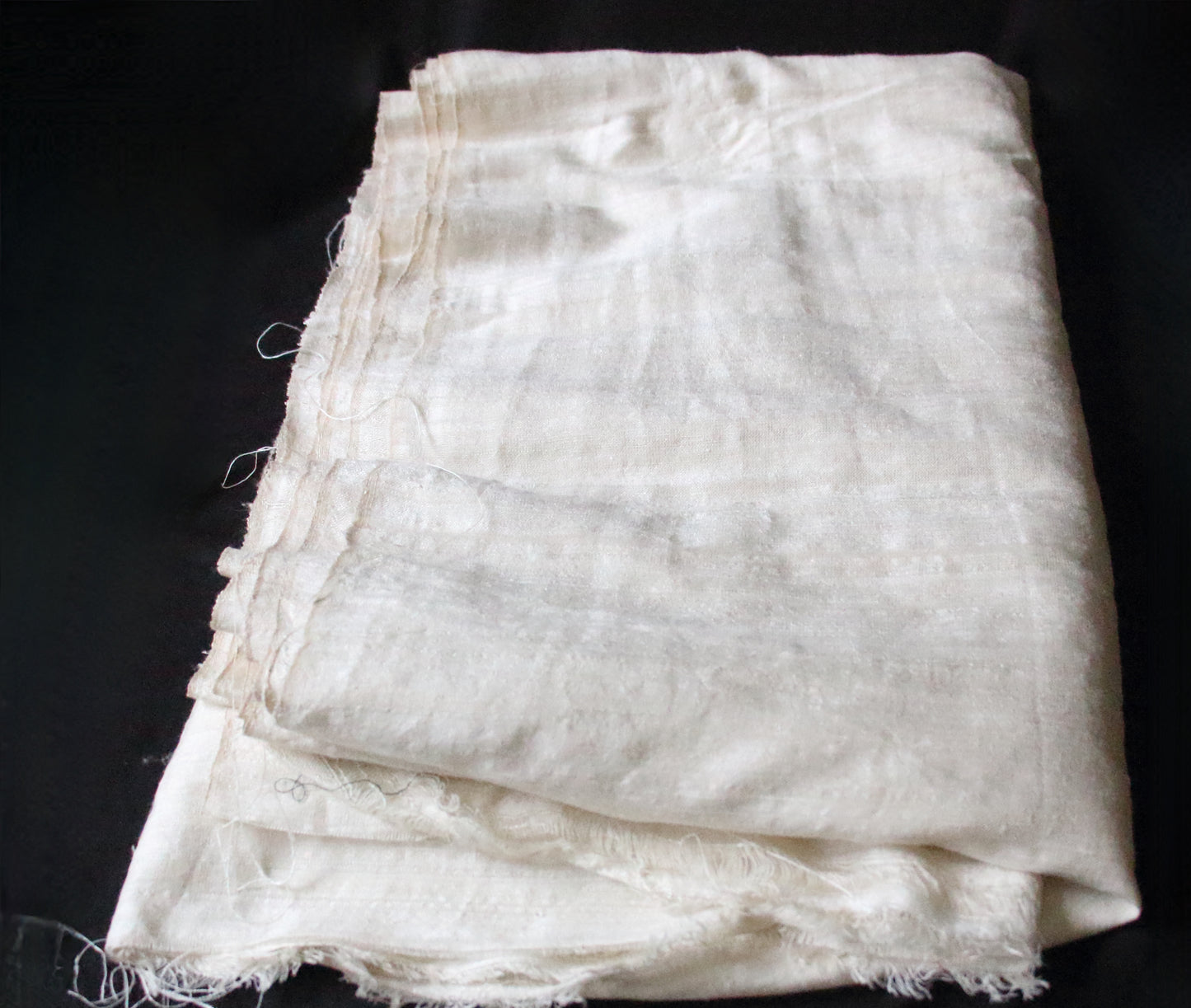 Handloom Mulberry Matka Silk in Natural off White  - width 45"