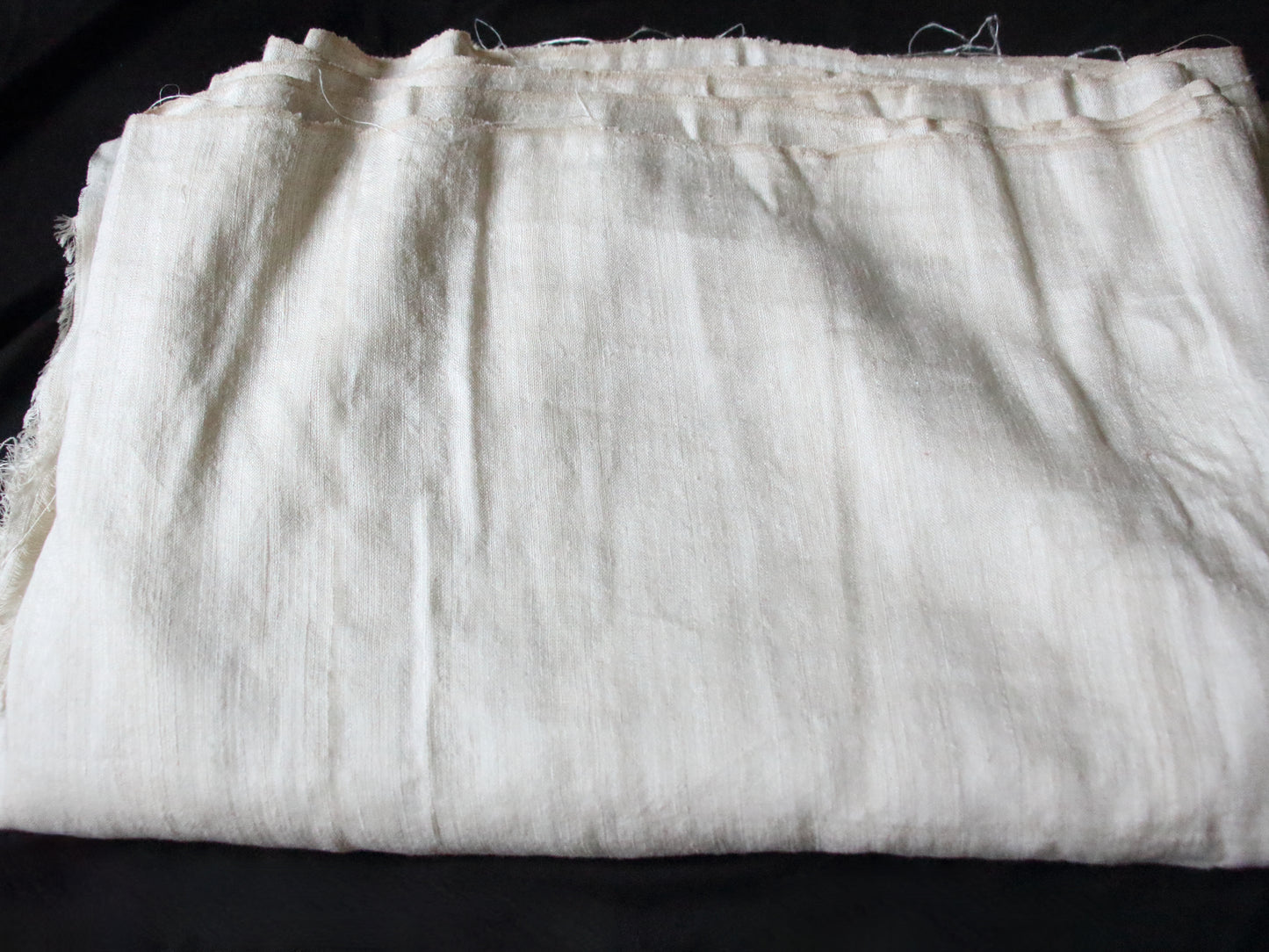 Handloom Mulberry Matka Silk in Natural off White  - width 45"