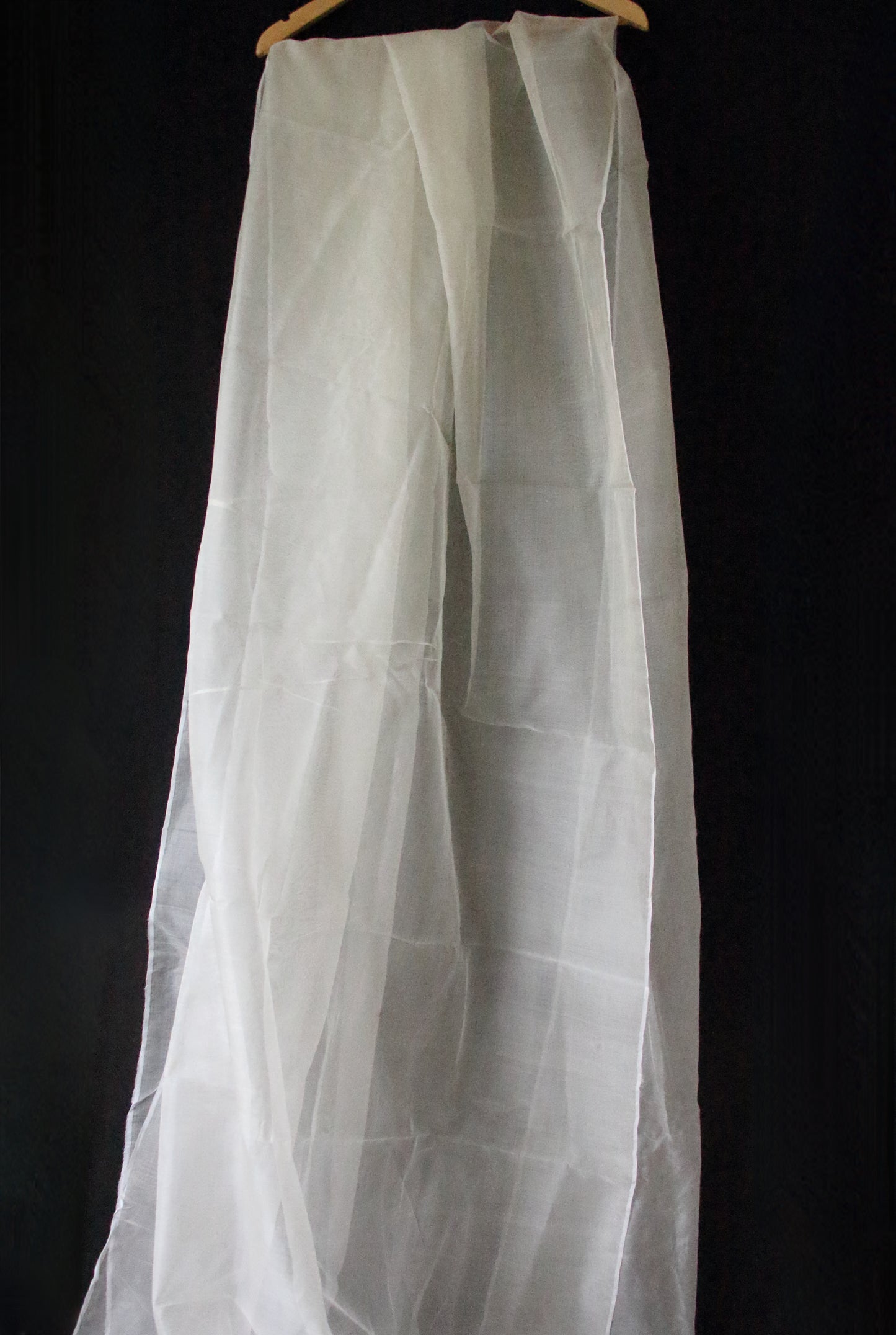 Handloom Silk Organza in Natural off White  - width 45" from Assam