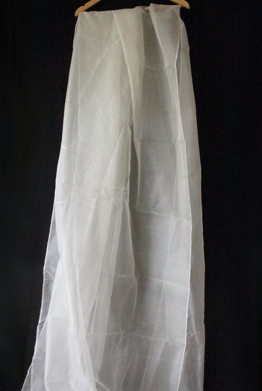 Handloom Silk Organza in Natural off White  - width 45" from Assam