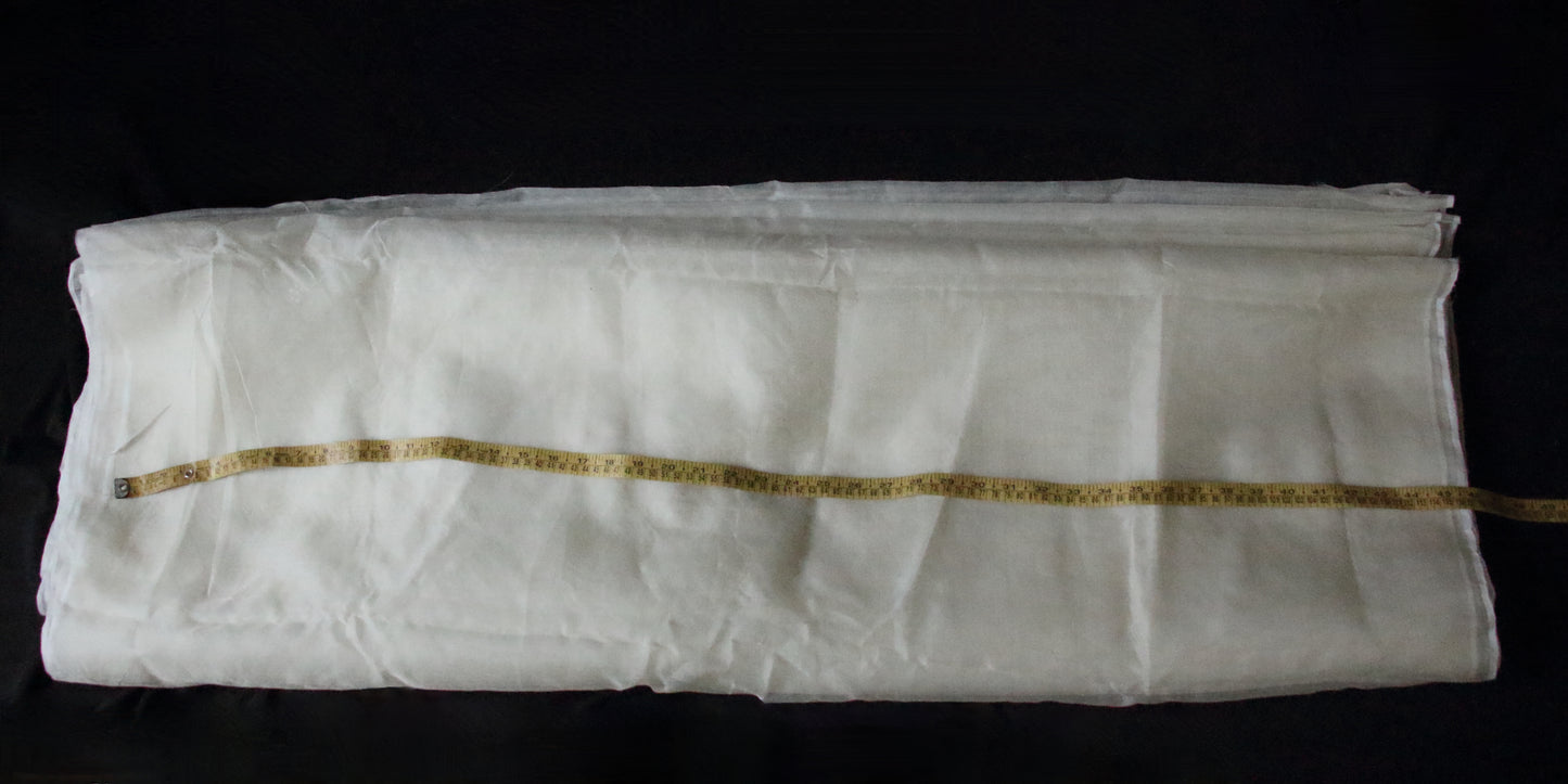 Handloom Silk Organza in Natural off White  - width 45" from Assam
