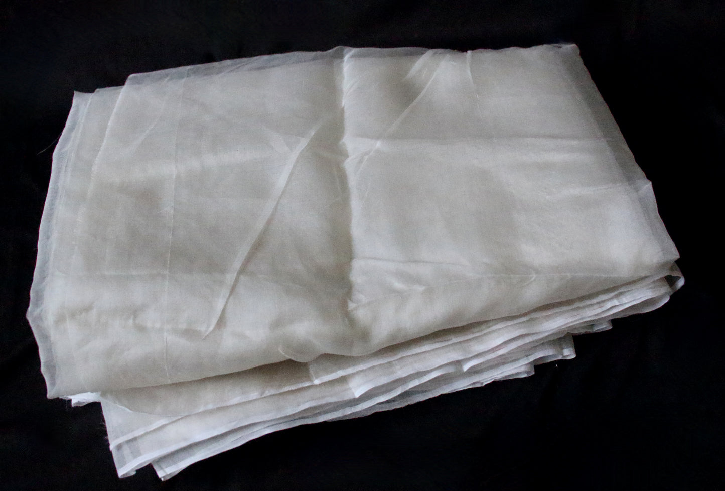 Handloom Silk Organza in Natural off White  - width 45" from Assam