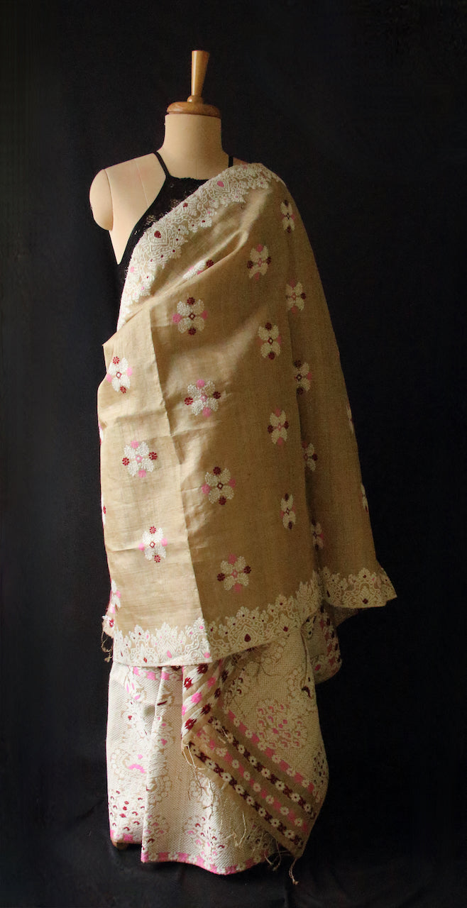 Muga Silk Traditional Mekhela Chador Set from Assam
