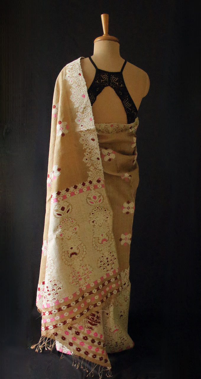 Muga Silk Traditional Mekhela Chador Set from Assam