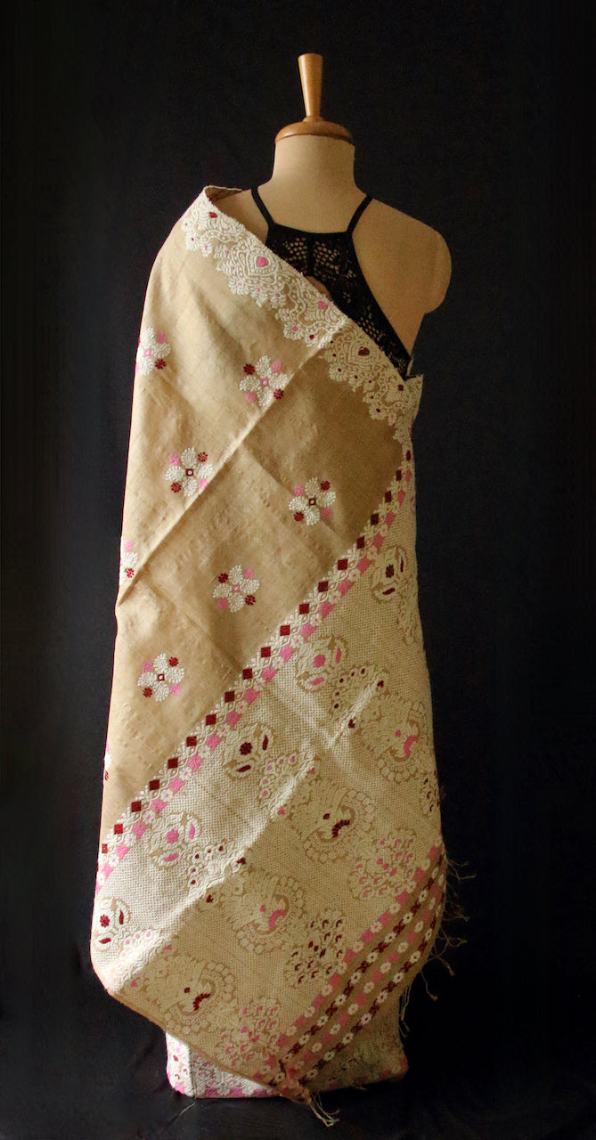 Muga Silk Traditional Mekhela Chador Set from Assam