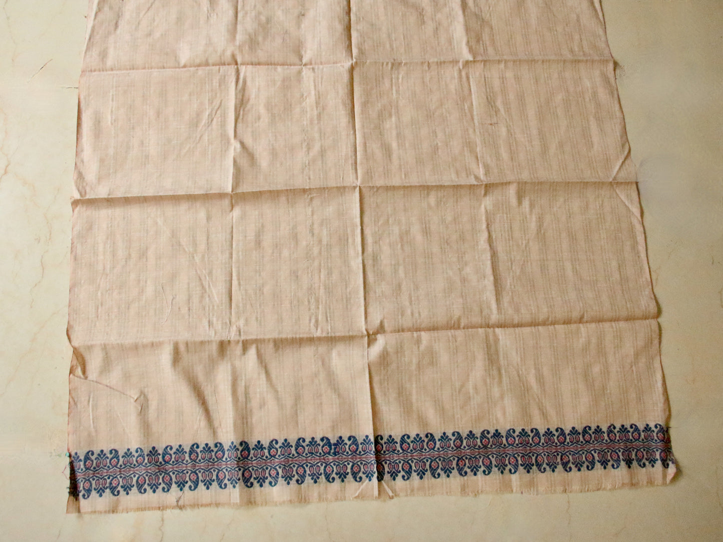 Soft Beige Tassar & Eri Silk Mekhla Chador Set from Assam