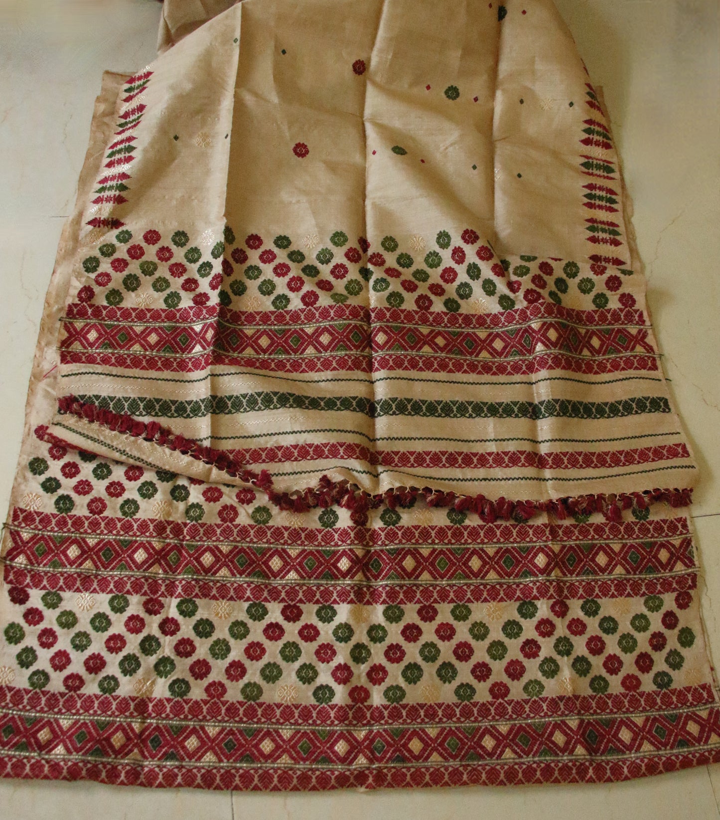 Tassar Silk by Muga Silk  Mekhela Chador Set from Assam