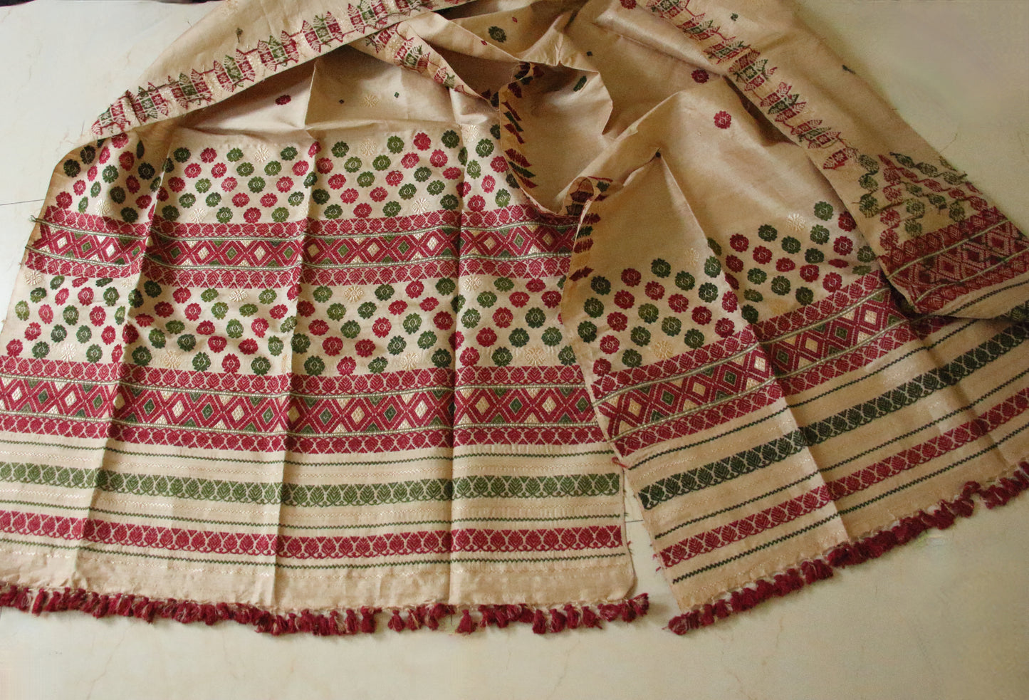 Tassar Silk by Muga Silk  Mekhela Chador Set from Assam
