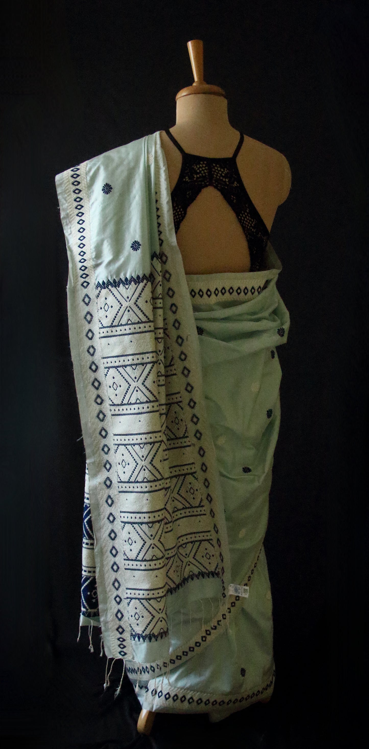 Soft Blue Colour Handloom Mulberry Silk Saree from Assam