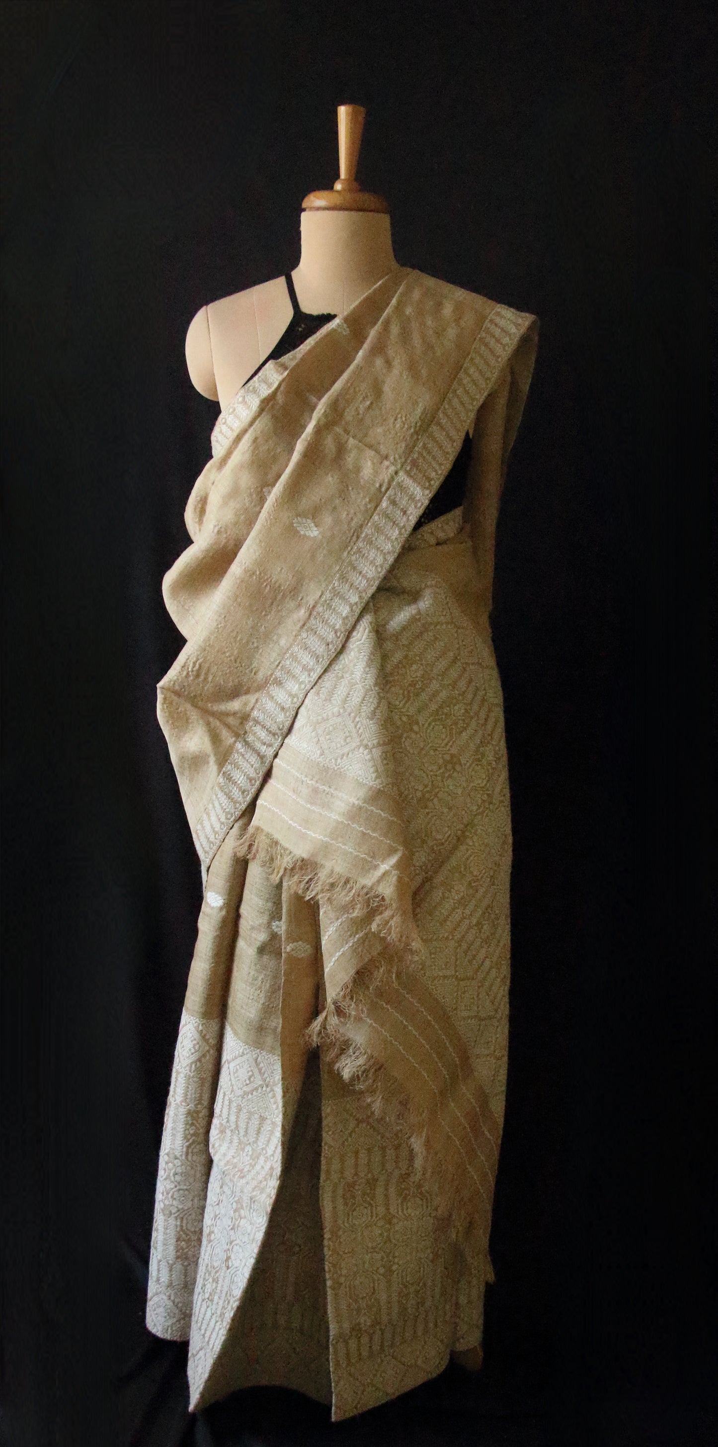 Authentic Muga Silk  Mekhela Chador Set from Assam