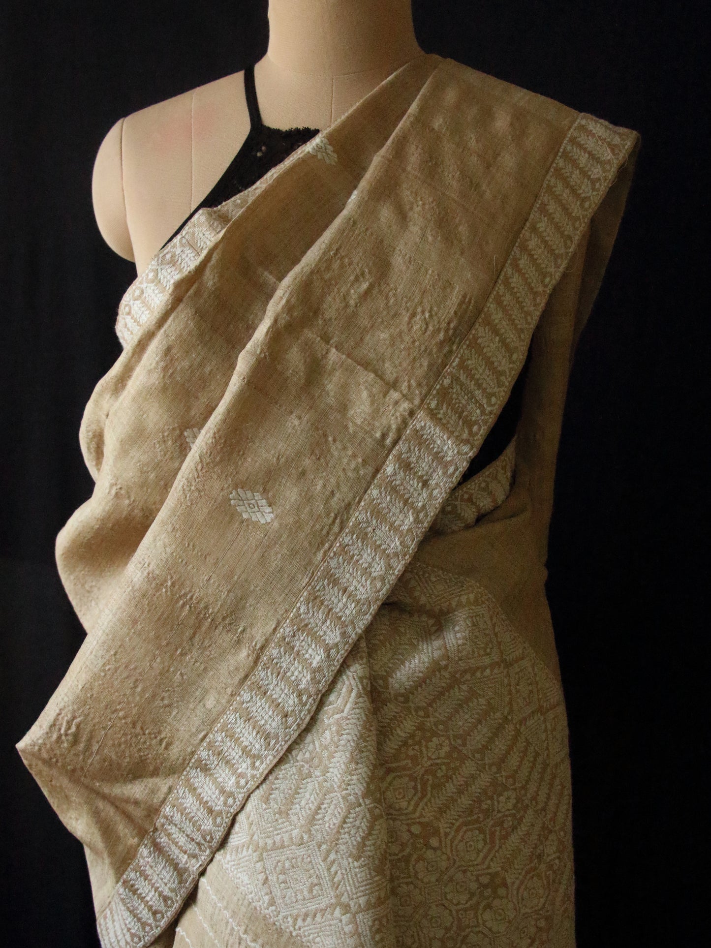 Authentic Muga Silk  Mekhela Chador Set from Assam