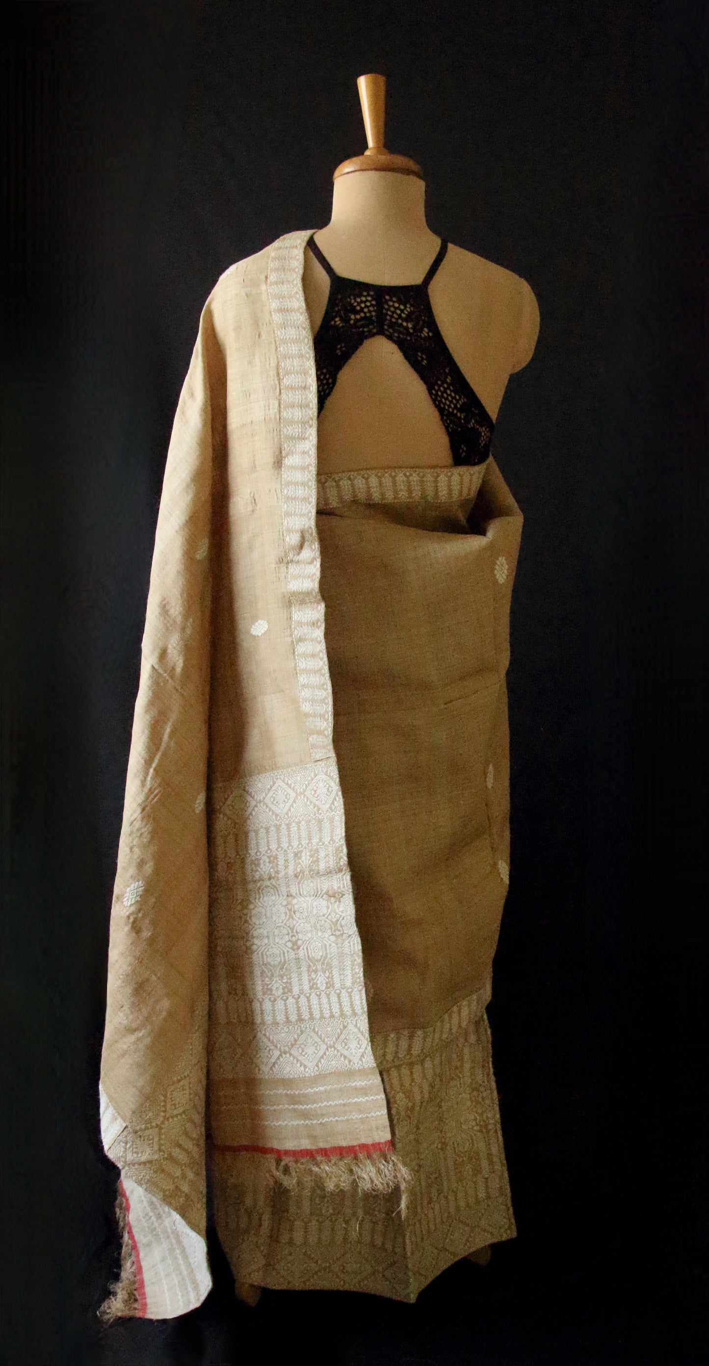 Authentic Muga Silk  Mekhela Chador Set from Assam