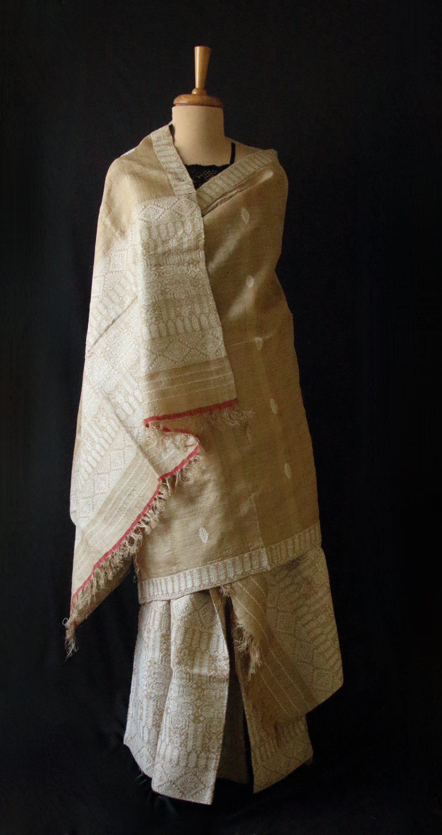 Authentic Muga Silk  Mekhela Chador Set from Assam