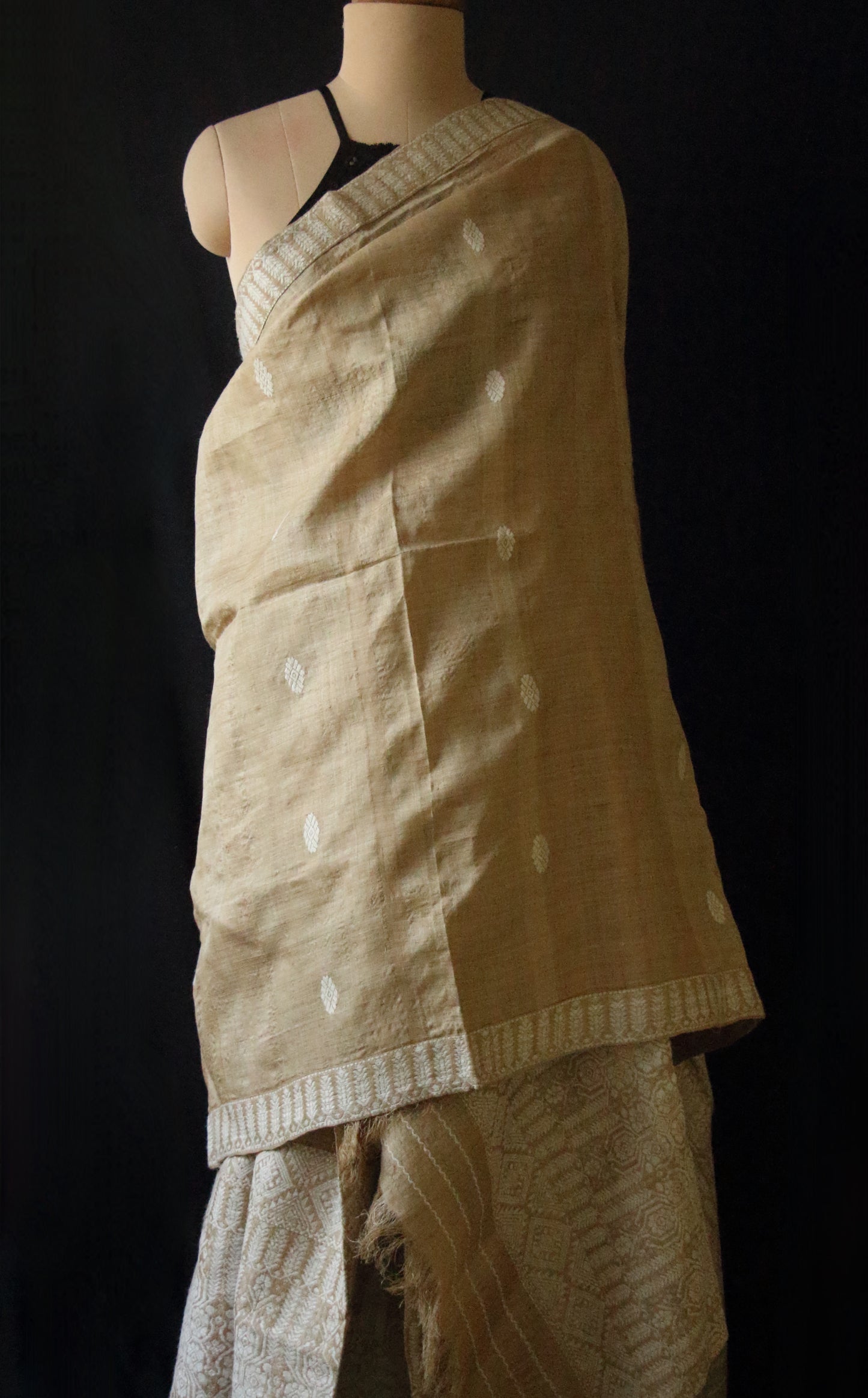 Authentic Muga Silk  Mekhela Chador Set from Assam